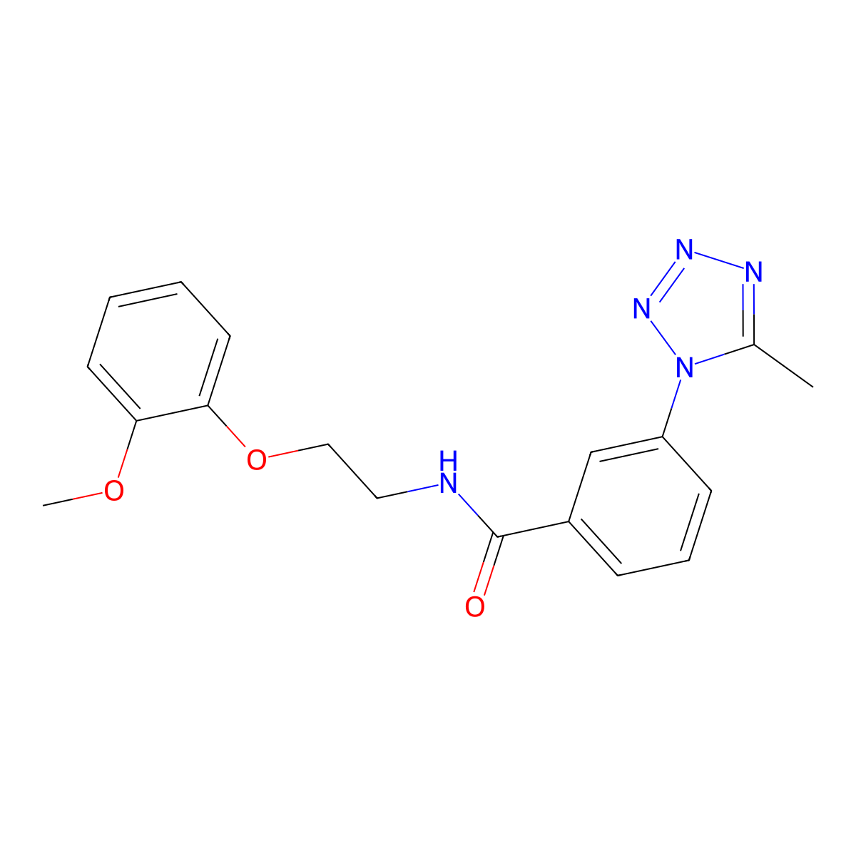 N-[2-(2-methoxyphenoxy)ethyl]-3-(5-methyl-1H-tetrazol-1-yl)benzamide molecular structure, CAS 1324083-11-5