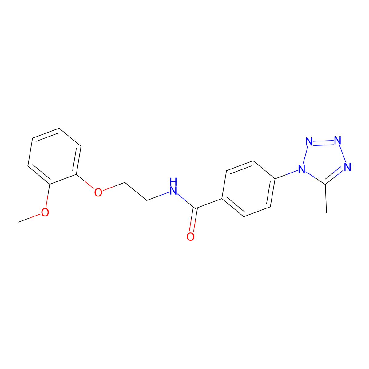 N-[2-(2-methoxyphenoxy)ethyl]-4-(5-methyl-1H-tetrazol-1-yl)benzamide molecular structure, CAS 1324083-19-3