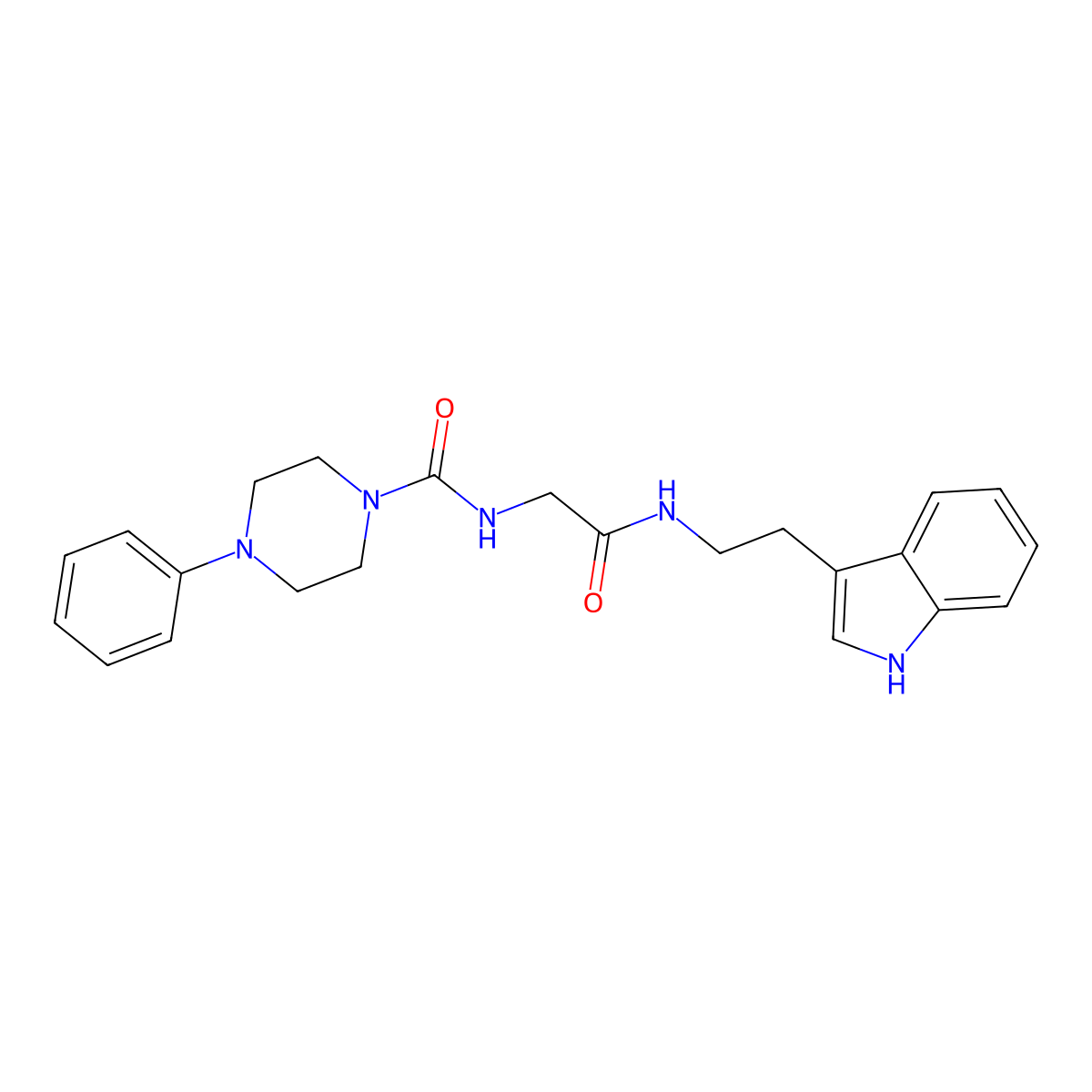 N-(2-{[2-(1H-indol-3-yl)ethyl]amino}-2-oxoethyl)-4-phenylpiperazine-1-carboxamide molecular structure, CAS 1324083-45-5