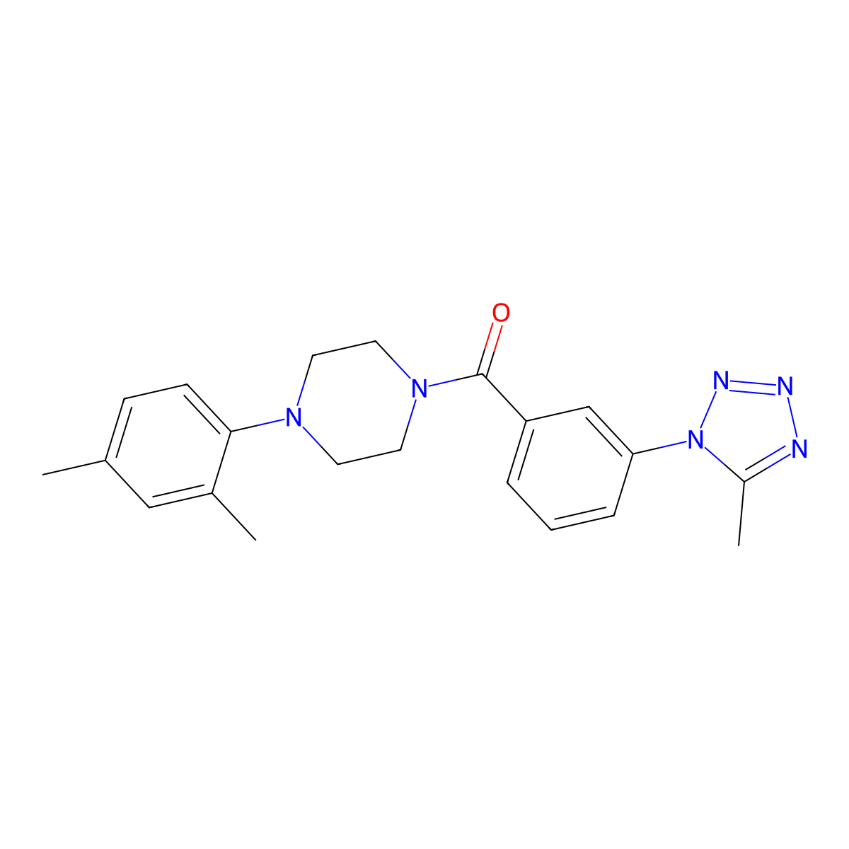 [4-(2,4-dimethylphenyl)piperazin-1-yl][3-(5-methyl-1H-tetrazol-1-yl)phenyl]methanone molecular structure, CAS 1324083-51-3