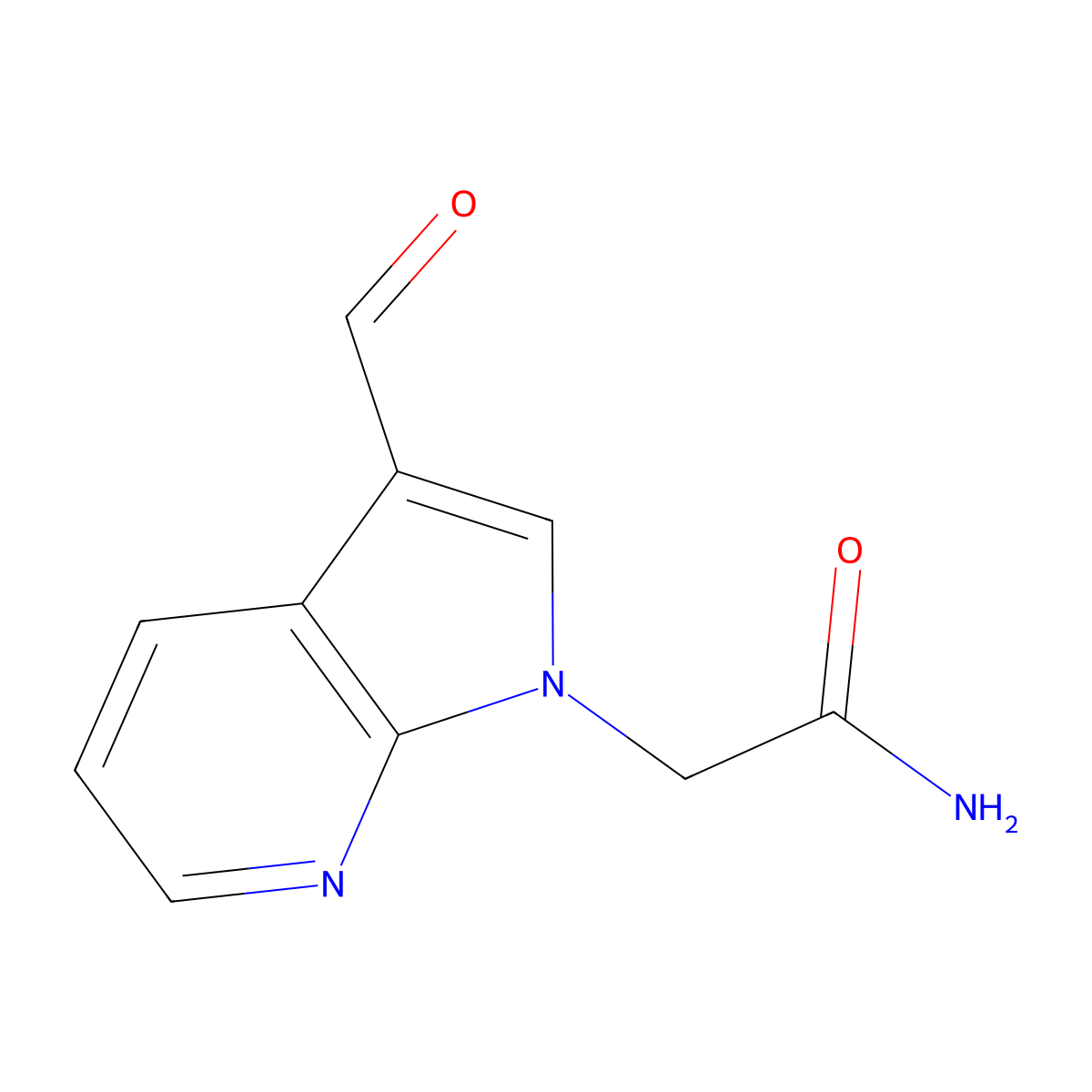 2-(3-formyl-1H-pyrrolo[2,3-b]pyridin-1-yl)acetamide molecular structure, CAS 1324083-61-5