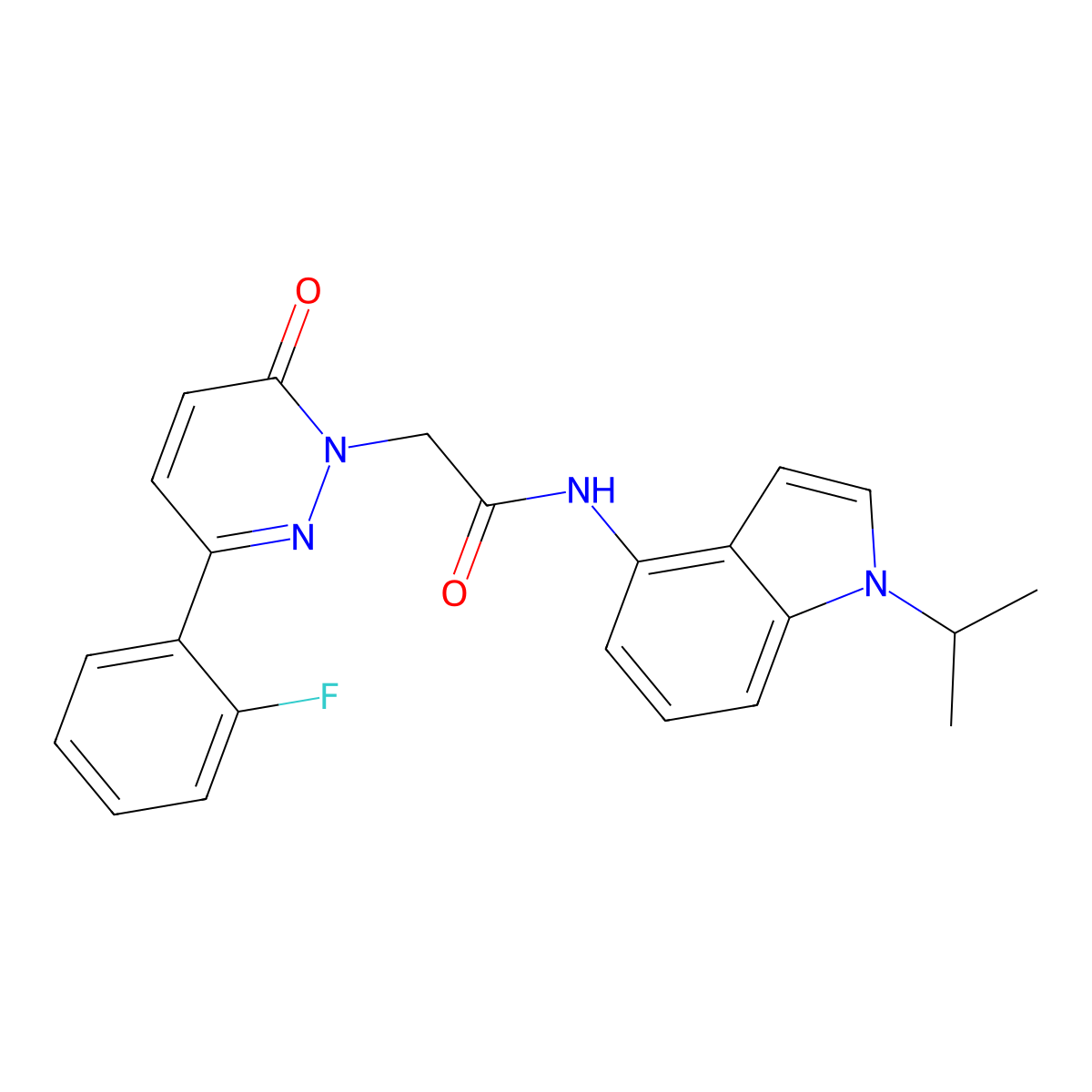 2-[3-(2-fluorophenyl)-6-oxopyridazin-1(6H)-yl]-N-[1-(propan-2-yl)-1H-indol-4-yl]acetamide molecular structure, CAS 1324083-71-7