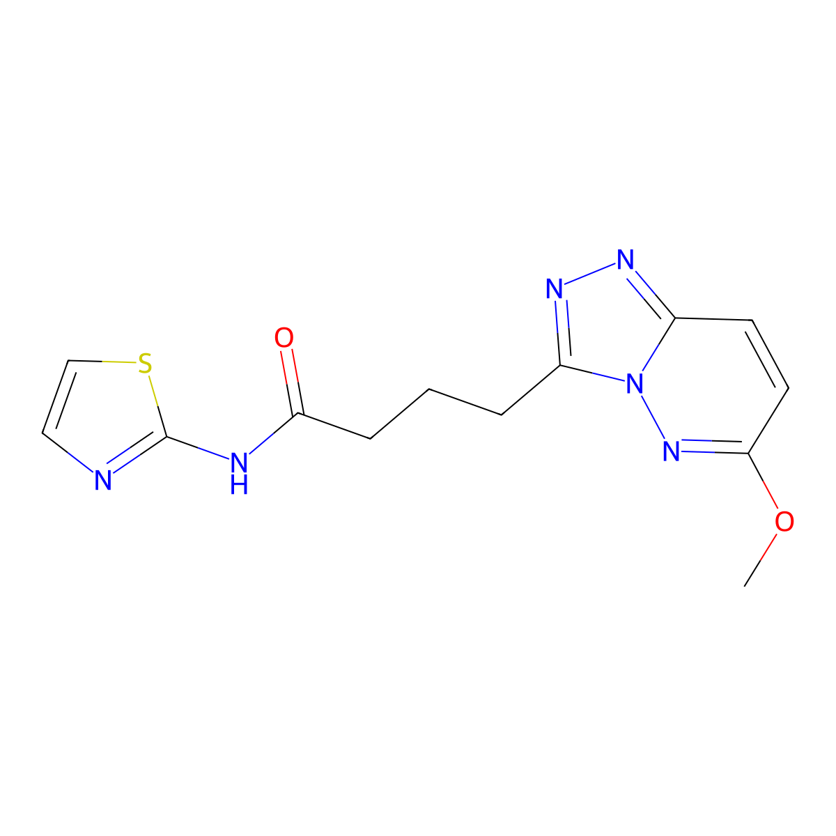 4-(6-methoxy-[1,2,4]triazolo[4,3-b]pyridazin-3-yl)-N-(thiazol-2-yl)butanamide molecular structure, CAS 1324083-91-1