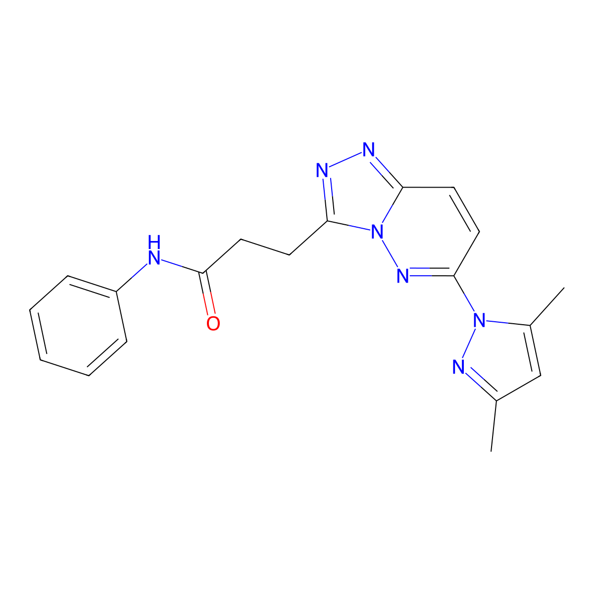 3-[6-(3,5-dimethyl-1H-pyrazol-1-yl)[1,2,4]triazolo[4,3-b]pyridazin-3-yl]-N-phenylpropanamide molecular structure, CAS 1324084-02-7