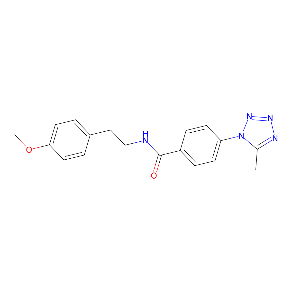N-[2-(4-methoxyphenyl)ethyl]-4-(5-methyl-1H-tetrazol-1-yl)benzamide molecular structure, CAS 1324084-14-1
