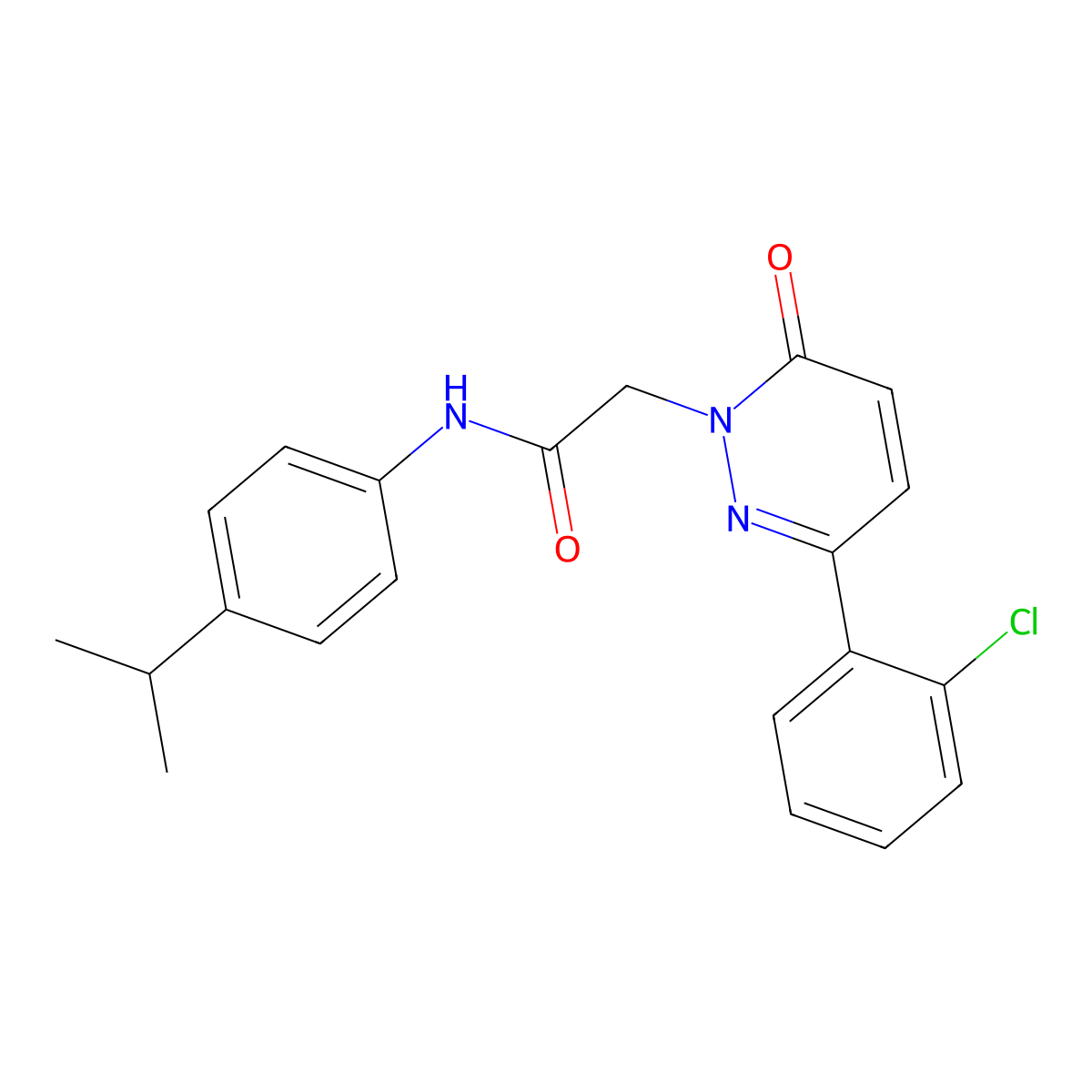 2-[3-(2-chlorophenyl)-6-oxopyridazin-1(6H)-yl]-N-[4-(propan-2-yl)phenyl]acetamide molecular structure, CAS 1324084-21-0