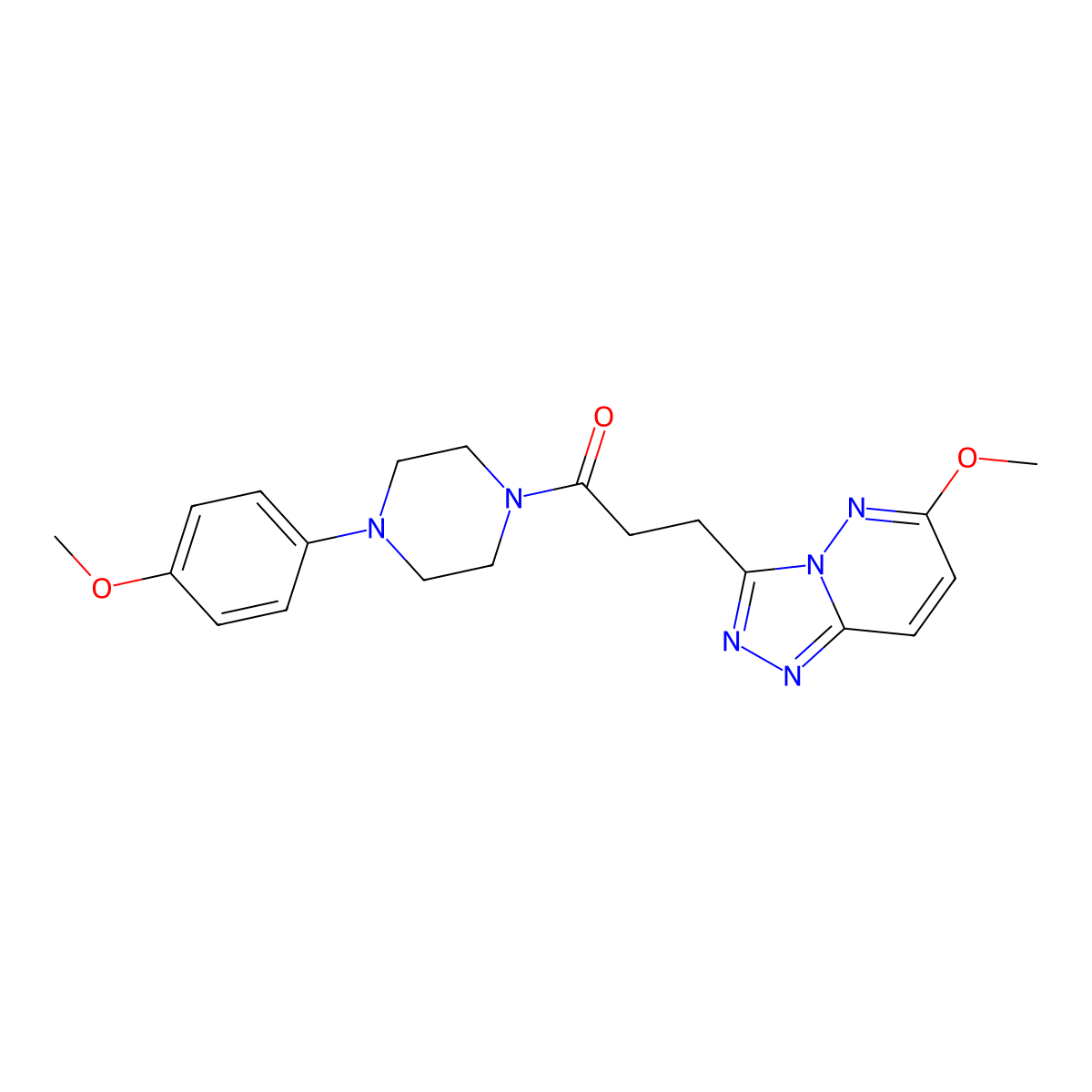 1-[4-(4-Methoxyphenyl)piperazin-1-yl]-3-(6-methoxy[1,2,4]triazolo[4,3-b]pyridazin-3-yl)propan-1-one molecular structure, CAS 1324084-36-7