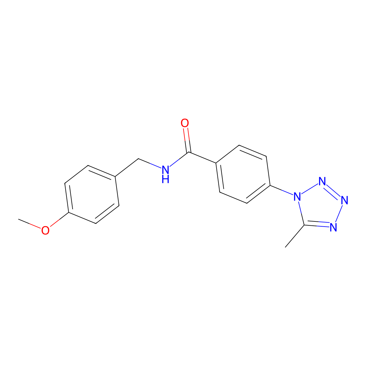 N-(4-methoxybenzyl)-4-(5-methyl-1H-tetrazol-1-yl)benzamide molecular structure, CAS 1324084-37-8