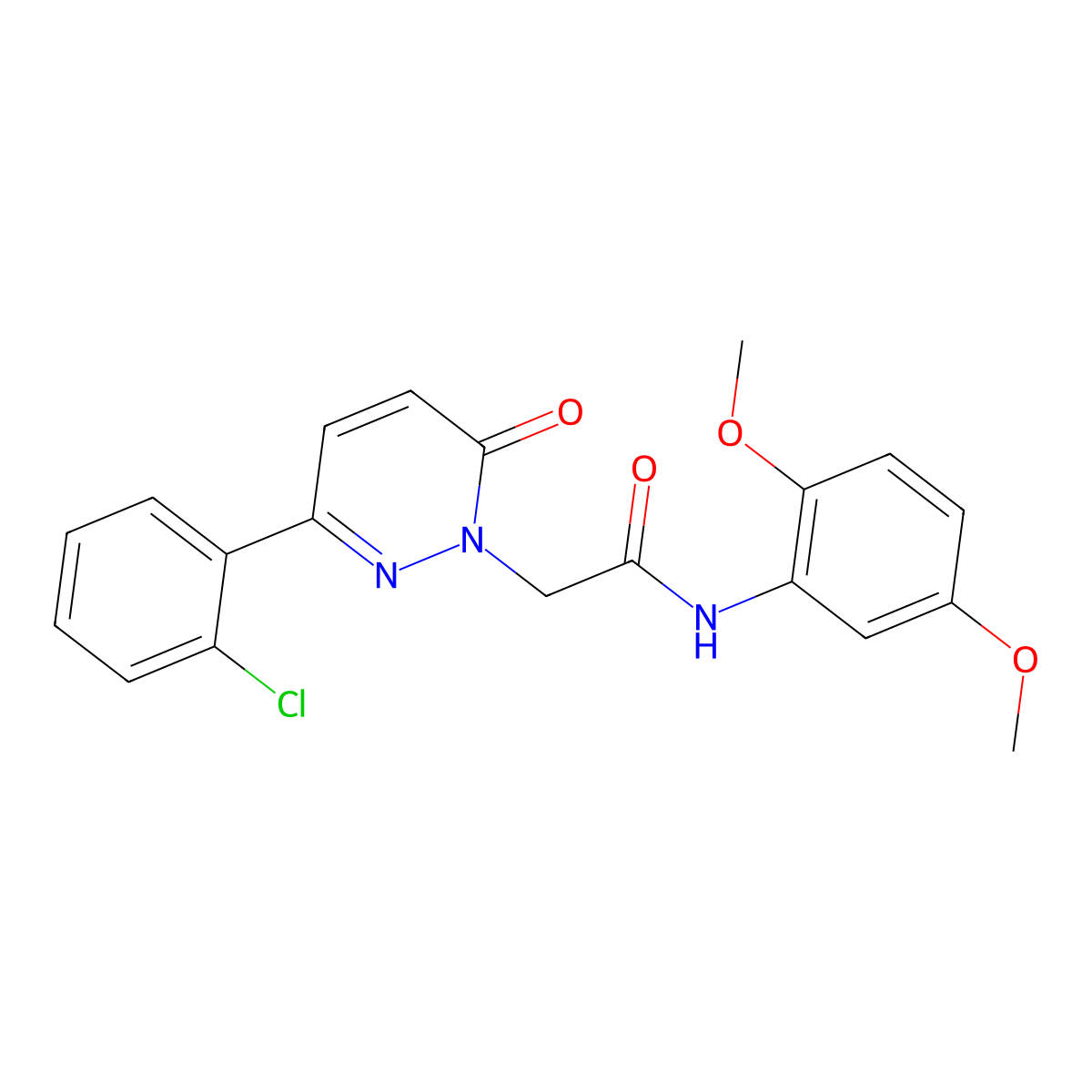 2-[3-(2-chlorophenyl)-6-oxopyridazin-1(6H)-yl]-N-(2,5-dimethoxyphenyl)acetamide molecular structure, CAS 1324084-74-3