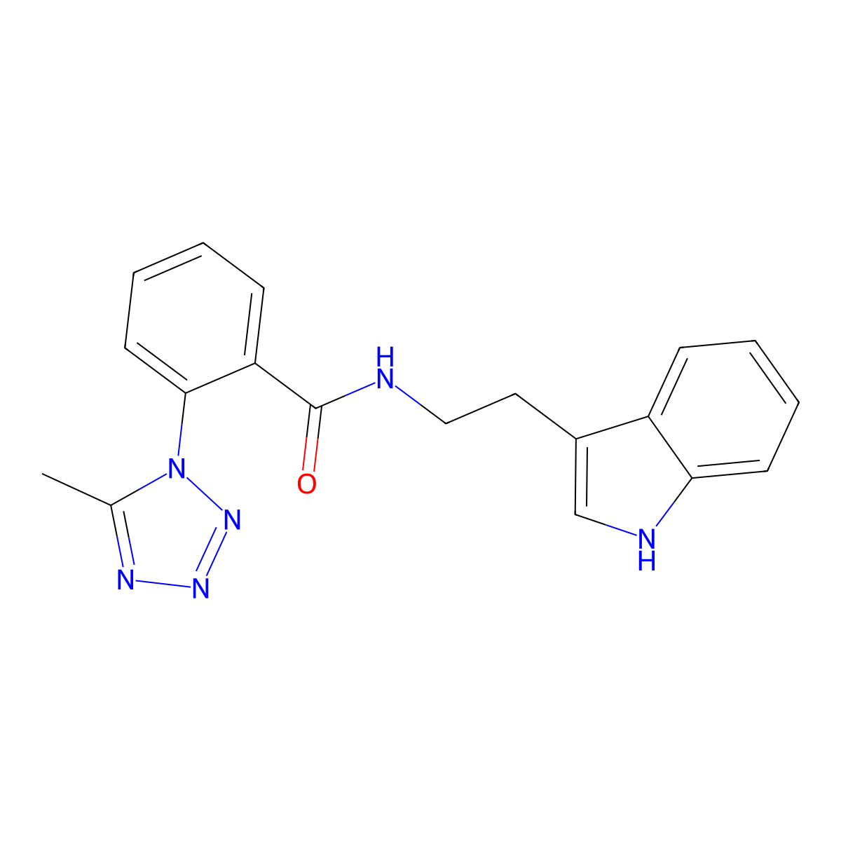 N-[2-(1H-indol-3-yl)ethyl]-2-(5-methyl-1H-tetrazol-1-yl)benzamide molecular structure, CAS 1324085-06-4
