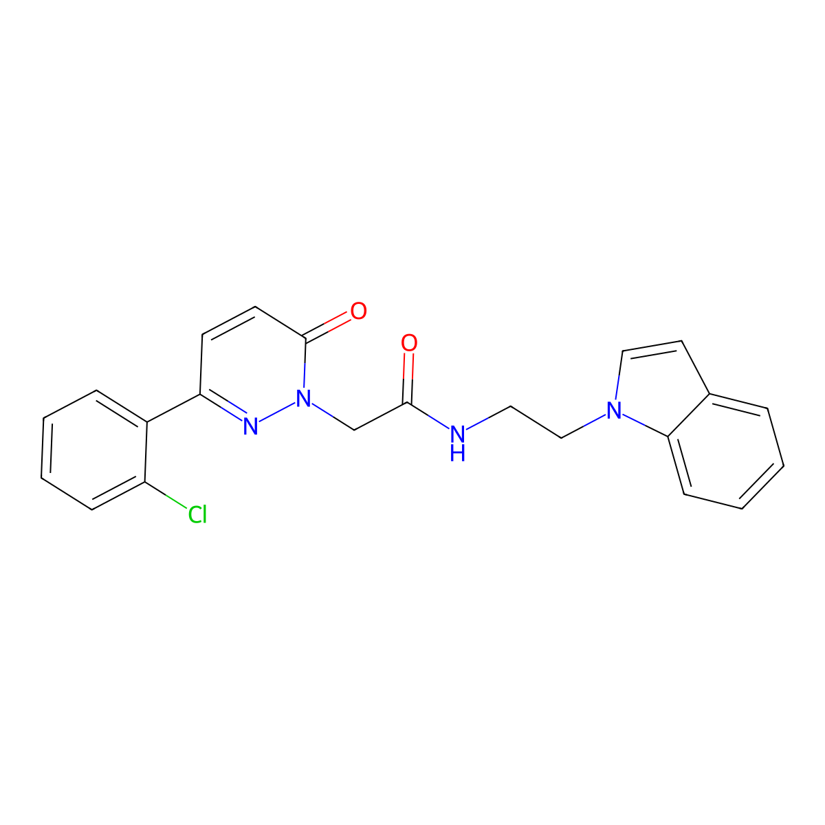 2-[3-(2-chlorophenyl)-6-oxopyridazin-1(6H)-yl]-N-[2-(1H-indol-1-yl)ethyl]acetamide molecular structure, CAS 1324085-13-3