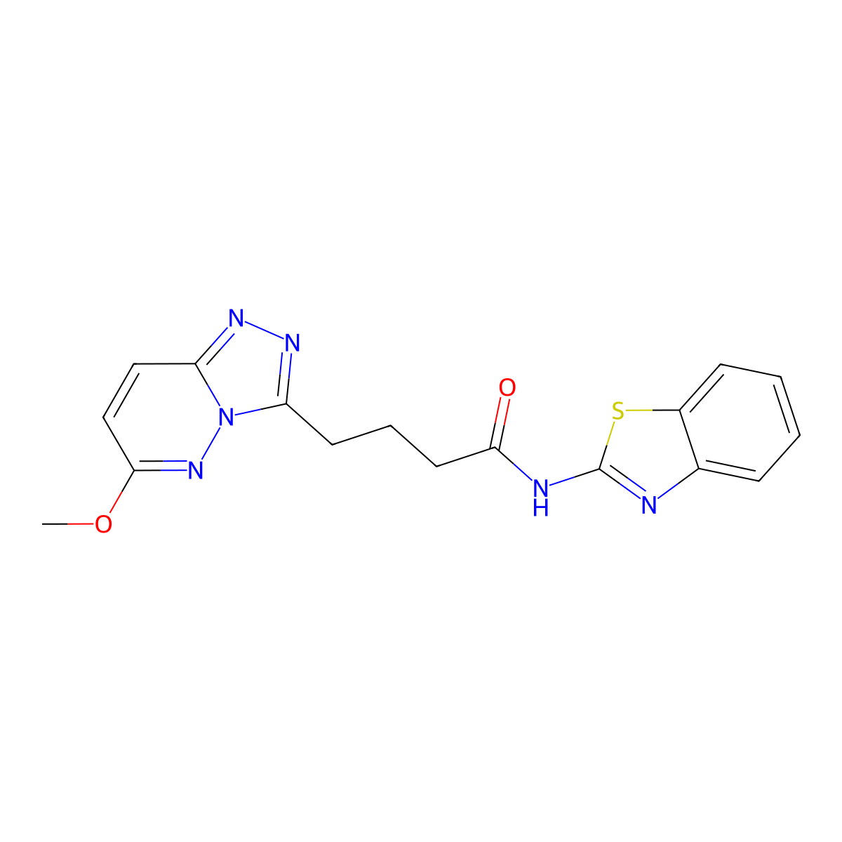 N-(benzo[d]thiazol-2-yl)-4-(6-methoxy-[1,2,4]triazolo[4,3-b]pyridazin-3-yl)butanamide molecular structure, CAS 1324085-60-0