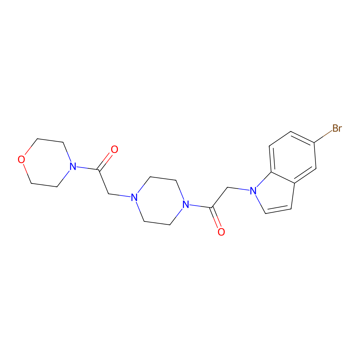 2-(5-bromo-1H-indol-1-yl)-1-{4-[2-(morpholin-4-yl)-2-oxoethyl]piperazin-1-yl}ethanone molecular structure, CAS 1324085-64-4