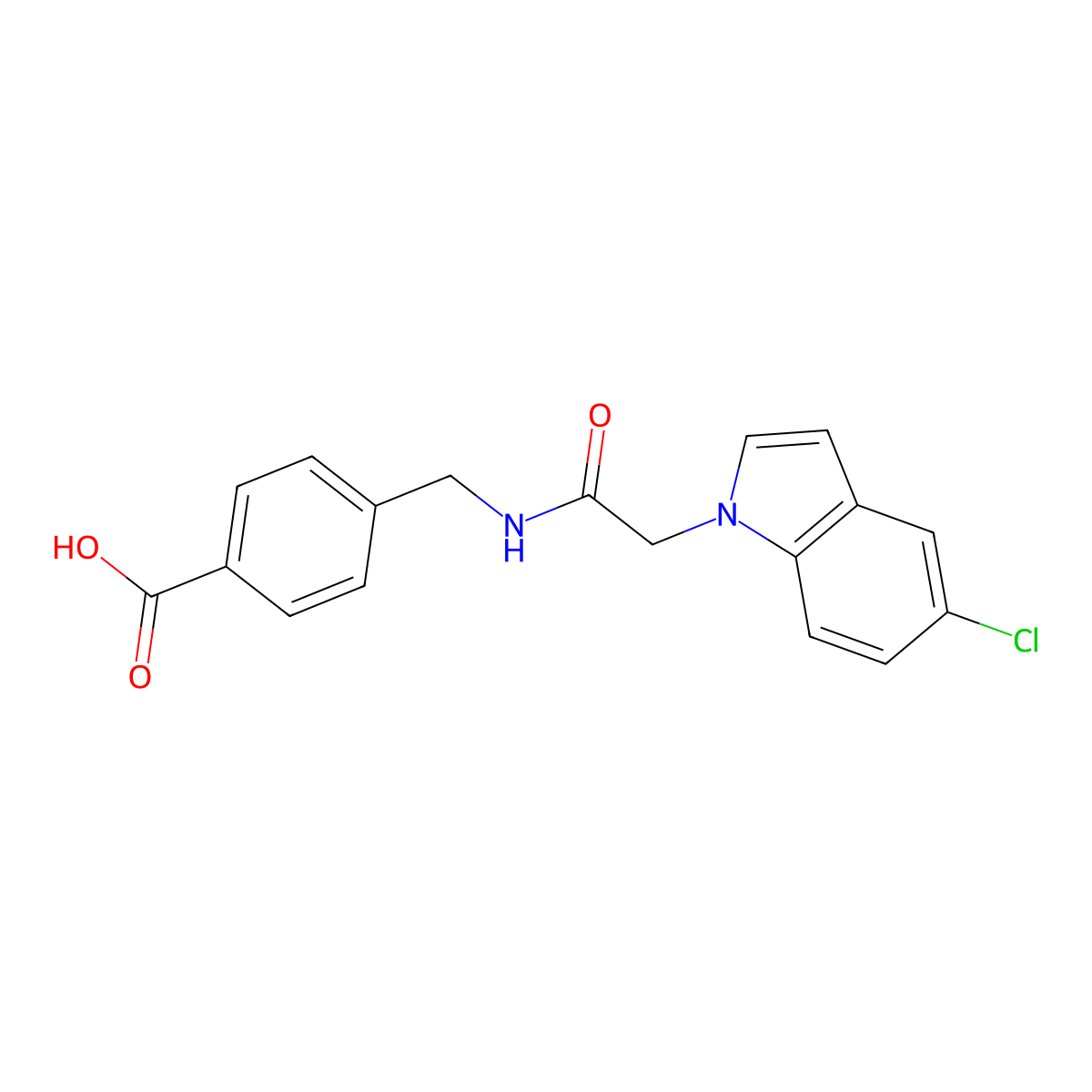 4-({[(5-chloro-1H-indol-1-yl)acetyl]amino}methyl)benzoic acid molecular structure, CAS 1324085-72-4