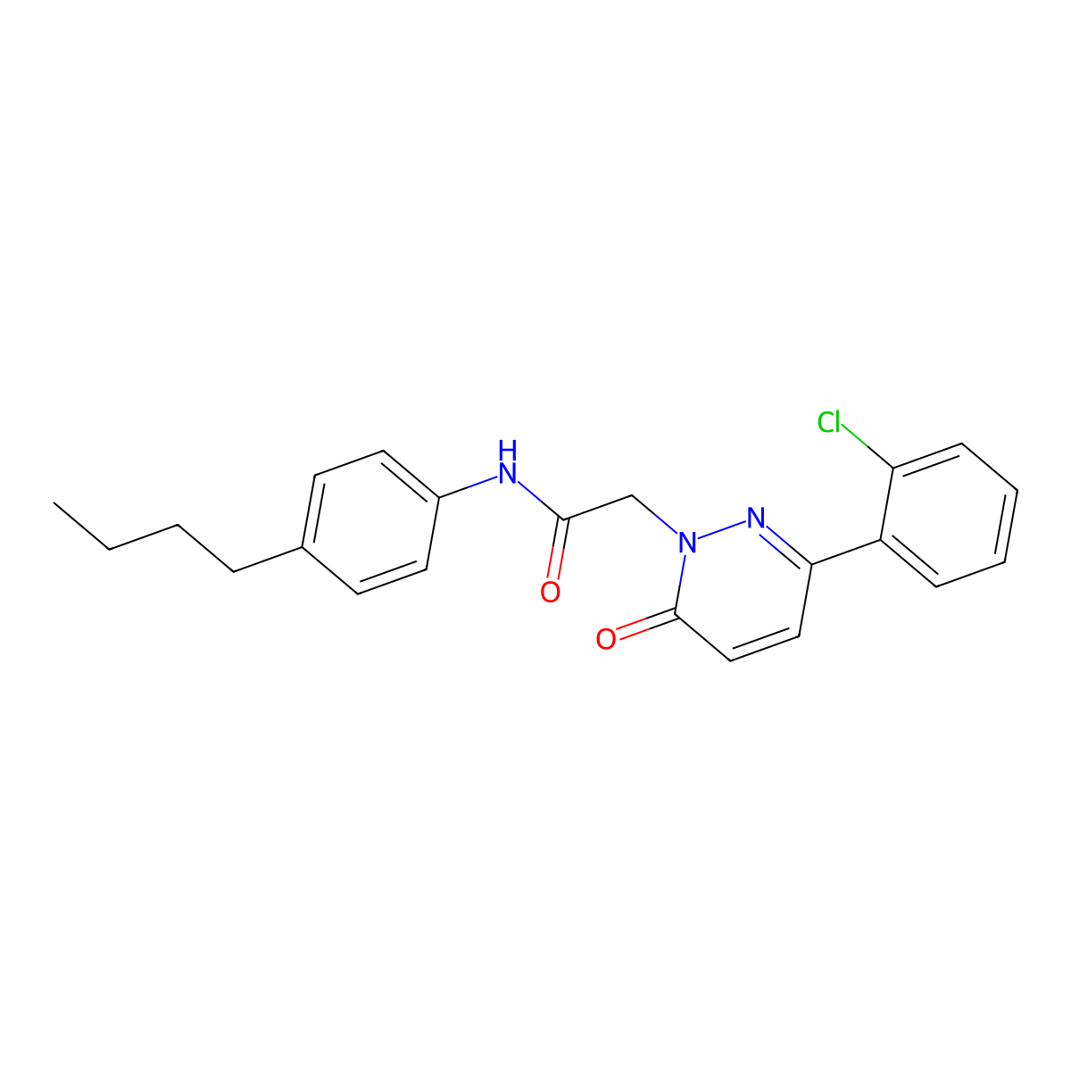N-(4-butylphenyl)-2-[3-(2-chlorophenyl)-6-oxopyridazin-1(6H)-yl]acetamide molecular structure, CAS 1324085-74-6