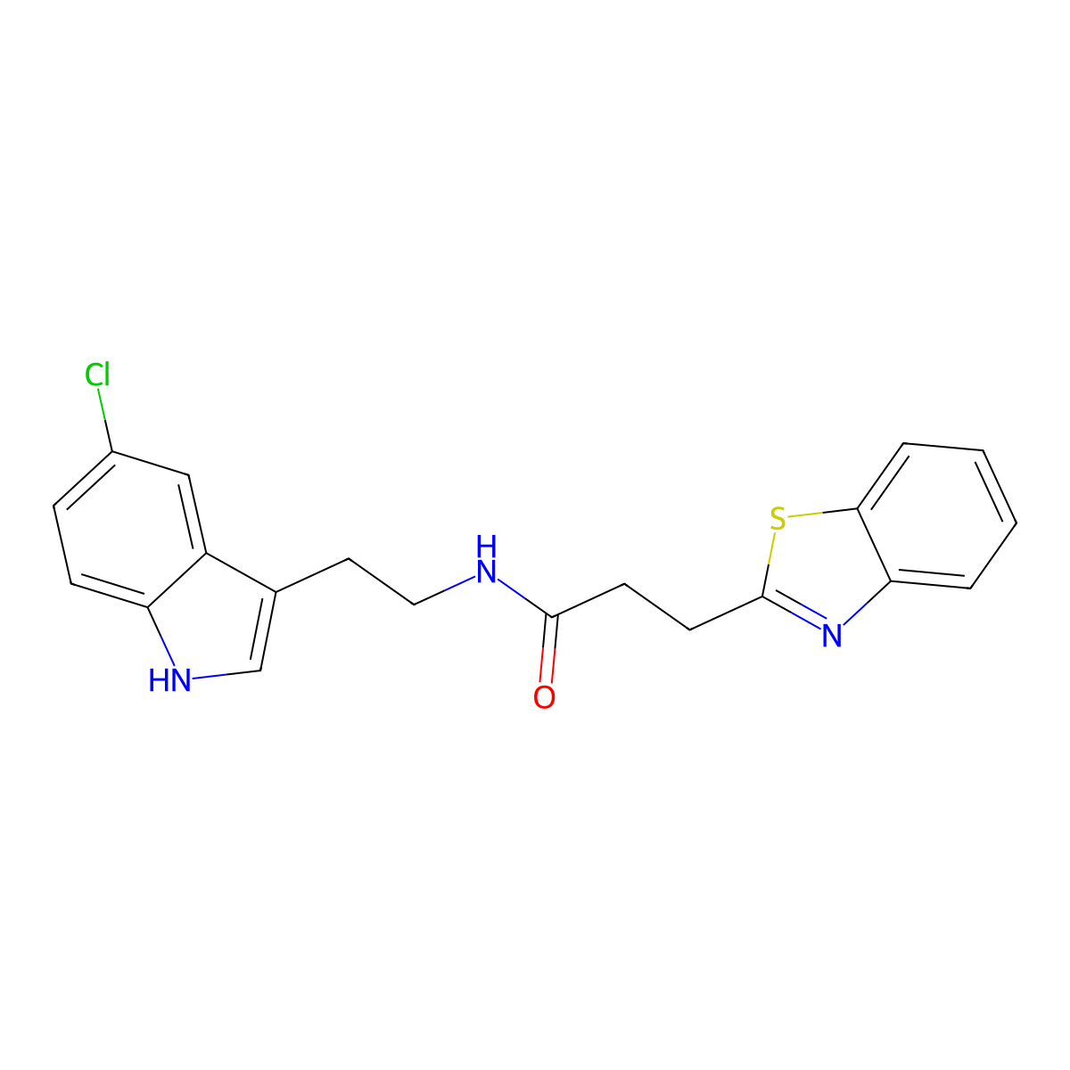 3-(1,3-benzothiazol-2-yl)-N-[2-(5-chloro-1H-indol-3-yl)ethyl]propanamide molecular structure, CAS 1324086-01-2