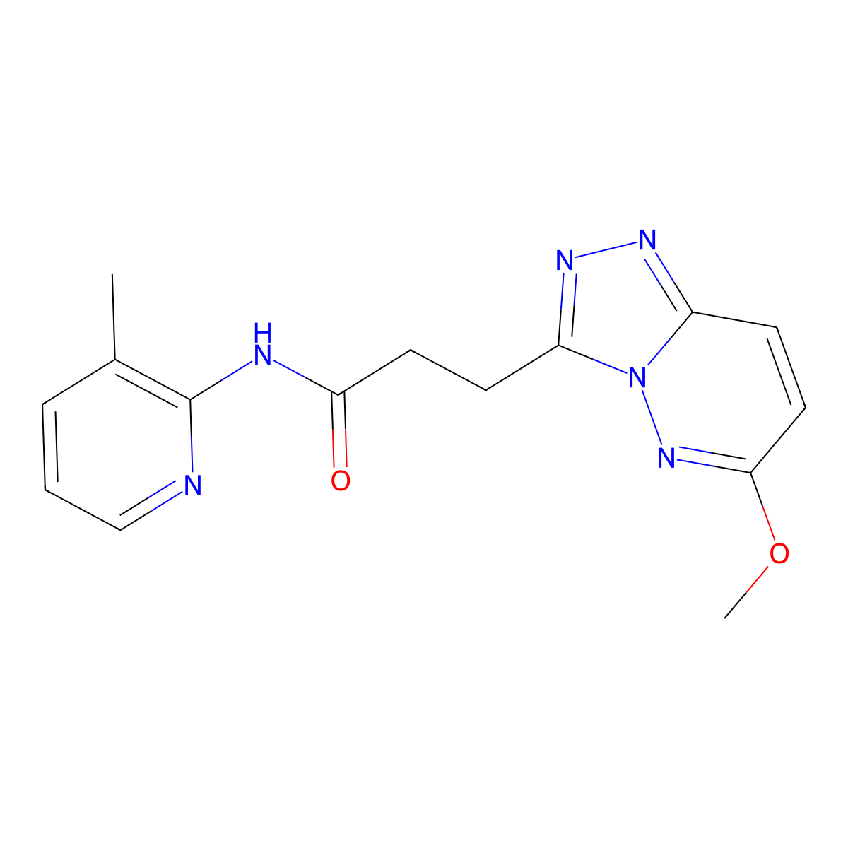 3-(6-methoxy[1,2,4]triazolo[4,3-b]pyridazin-3-yl)-N-(3-methylpyridin-2-yl)propanamide molecular structure, CAS 1324086-13-6