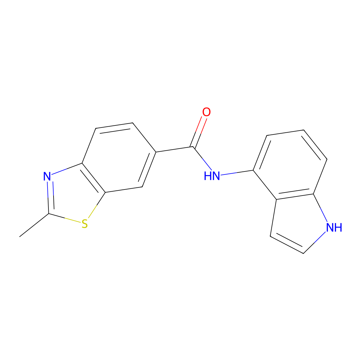 N-(1H-indol-4-yl)-2-methyl-1,3-benzothiazole-6-carboxamide molecular structure, CAS 1324086-14-7