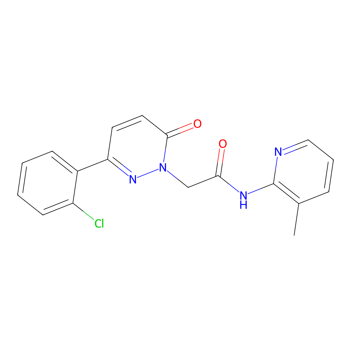 2-[3-(2-chlorophenyl)-6-oxopyridazin-1(6H)-yl]-N-(3-methylpyridin-2-yl)acetamide molecular structure, CAS 1324086-18-1