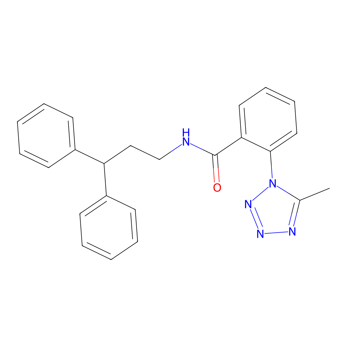 N-(3,3-diphenylpropyl)-2-(5-methyl-1H-tetrazol-1-yl)benzamide molecular structure, CAS 1324086-37-4