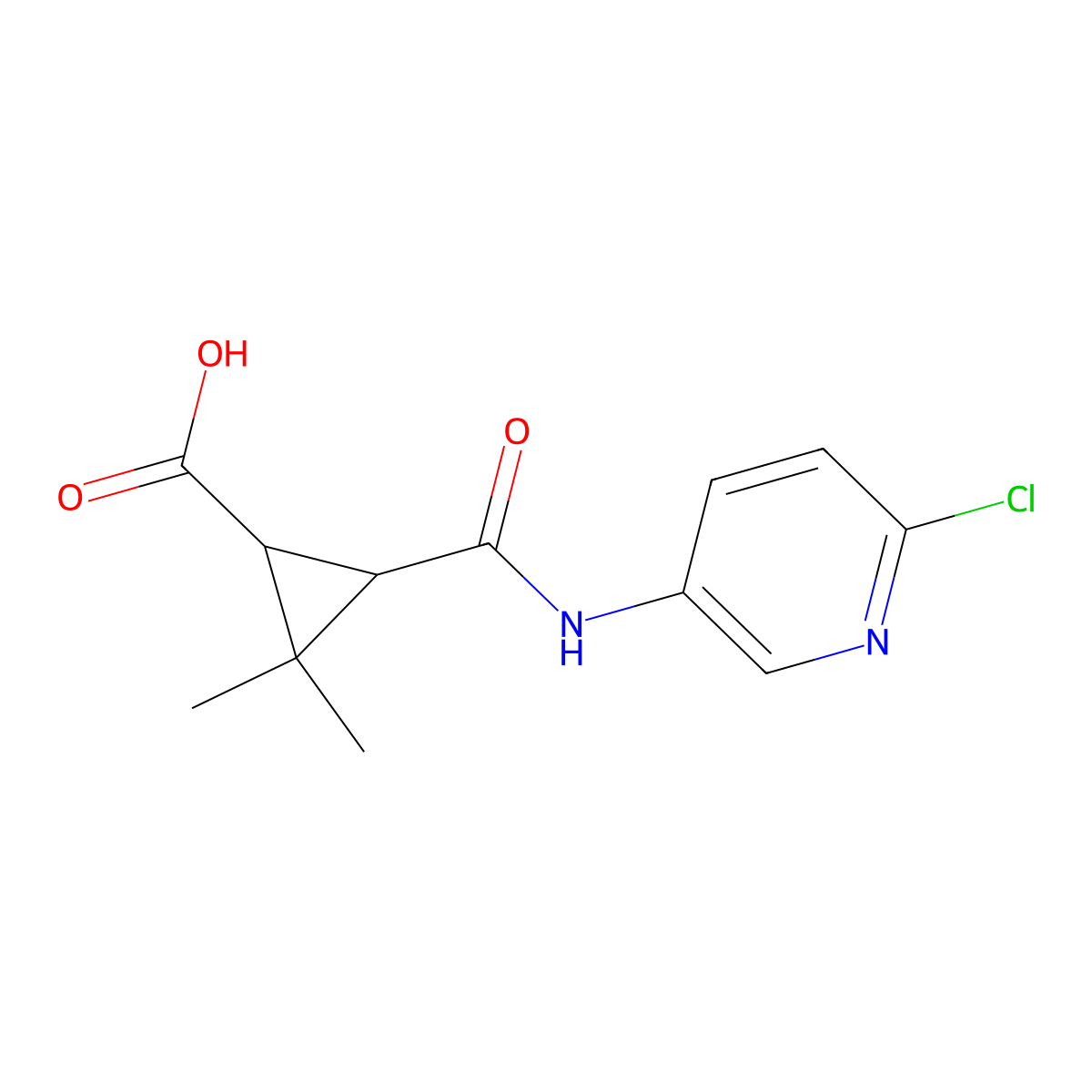 3-((6-Chloropyridin-3-yl)carbamoyl)-2,2-dimethylcyclopropanecarboxylic acid molecular structure, CAS 1324086-39-6