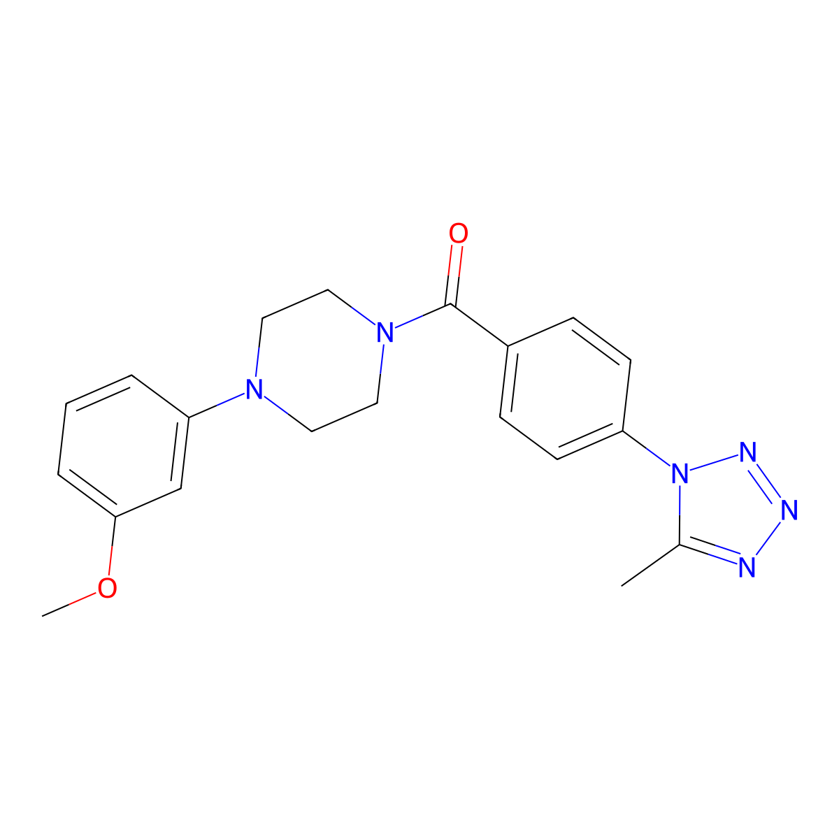 [4-(3-methoxyphenyl)piperazin-1-yl][4-(5-methyl-1H-tetrazol-1-yl)phenyl]methanone molecular structure, CAS 1324086-40-9
