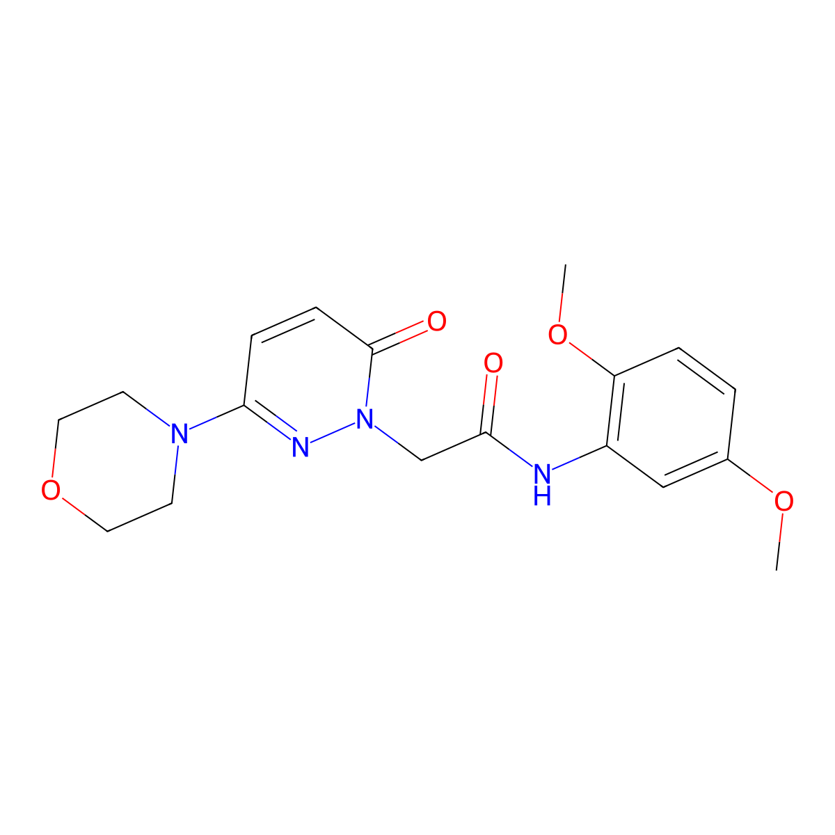 N-(2,5-dimethoxyphenyl)-2-(3-morpholino-6-oxopyridazin-1(6H)-yl)acetamide molecular structure, CAS 1324086-48-7