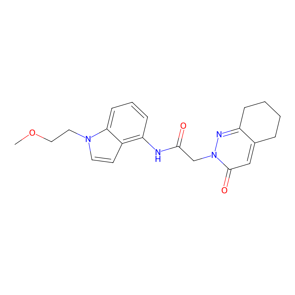 N-[1-(2-methoxyethyl)-1H-indol-4-yl]-2-(3-oxo-5,6,7,8-tetrahydrocinnolin-2(3H)-yl)acetamide molecular structure, CAS 1324086-68-1