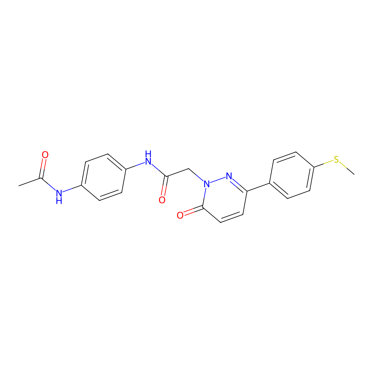 N-[4-(acetylamino)phenyl]-2-{3-[4-(methylsulfanyl)phenyl]-6-oxopyridazin-1(6H)-yl}acetamide molecular structure, CAS 1324086-86-3