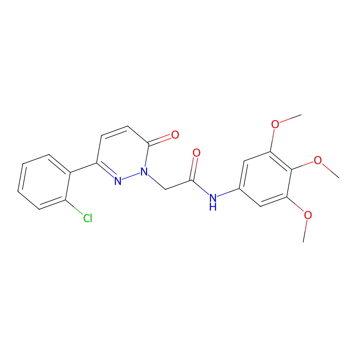 2-[3-(2-chlorophenyl)-6-oxopyridazin-1(6H)-yl]-N-(3,4,5-trimethoxyphenyl)acetamide molecular structure, CAS 1324087-36-6