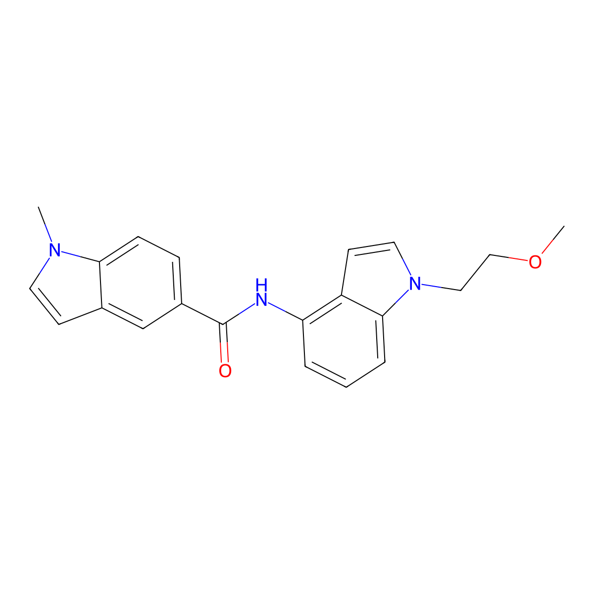 N-[1-(2-methoxyethyl)-1H-indol-4-yl]-1-methyl-1H-indole-5-carboxamide molecular structure, CAS 1324087-43-5