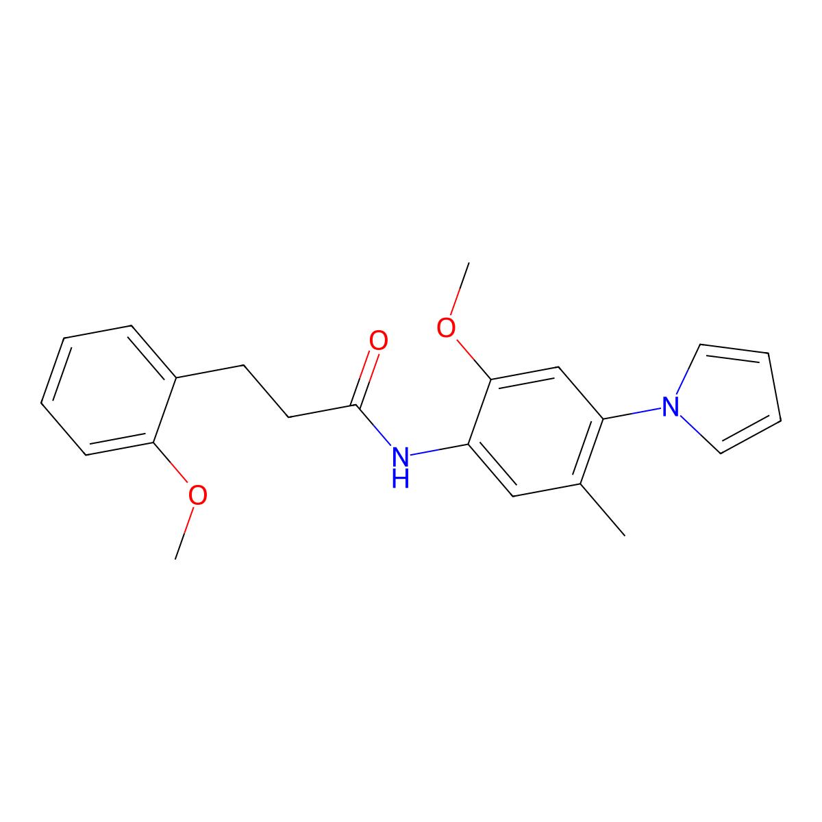 N-[2-methoxy-5-methyl-4-(1H-pyrrol-1-yl)phenyl]-3-(2-methoxyphenyl)propanamide molecular structure, CAS 1324087-56-0