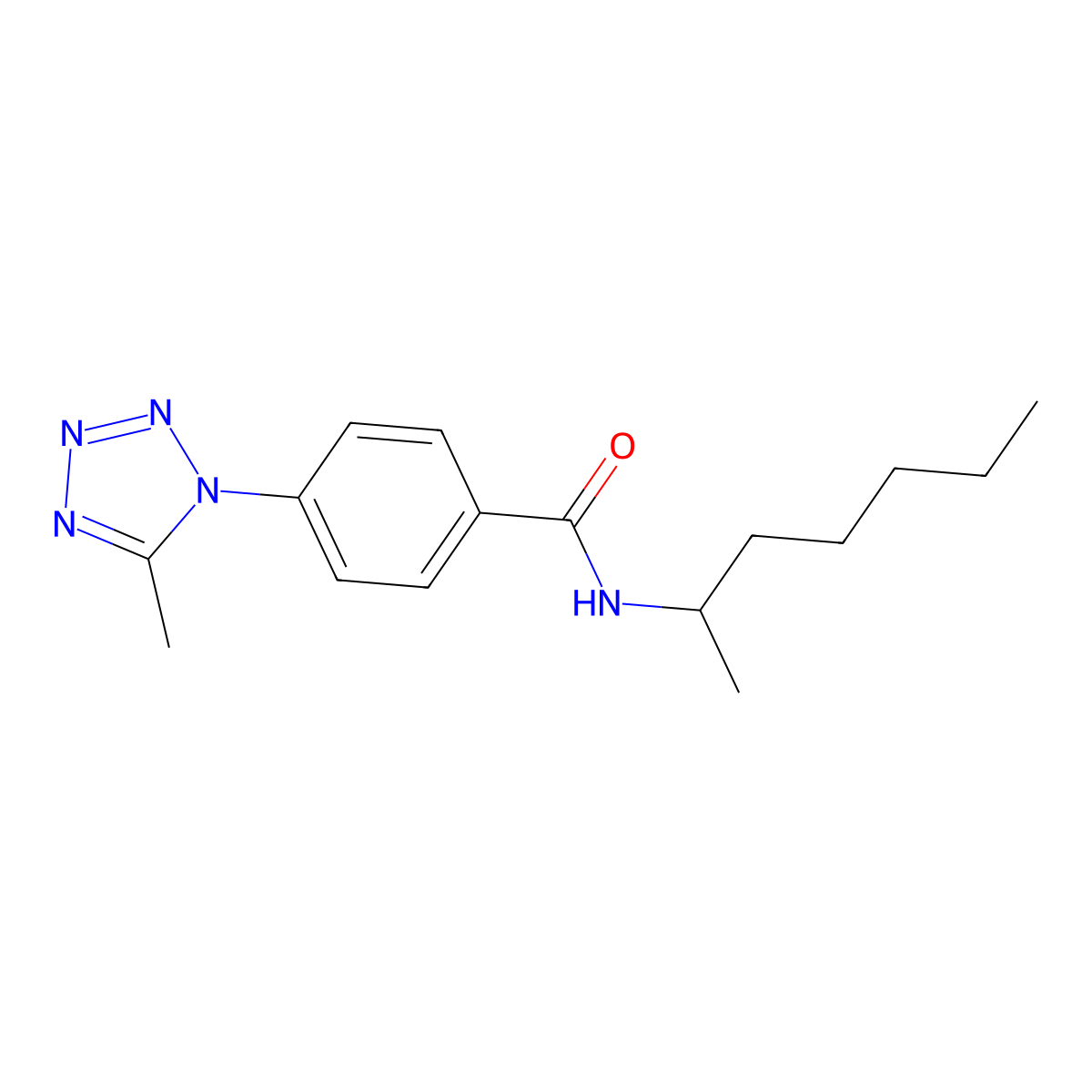 N-(heptan-2-yl)-4-(5-methyl-1H-tetrazol-1-yl)benzamide molecular structure, CAS 1324087-88-8