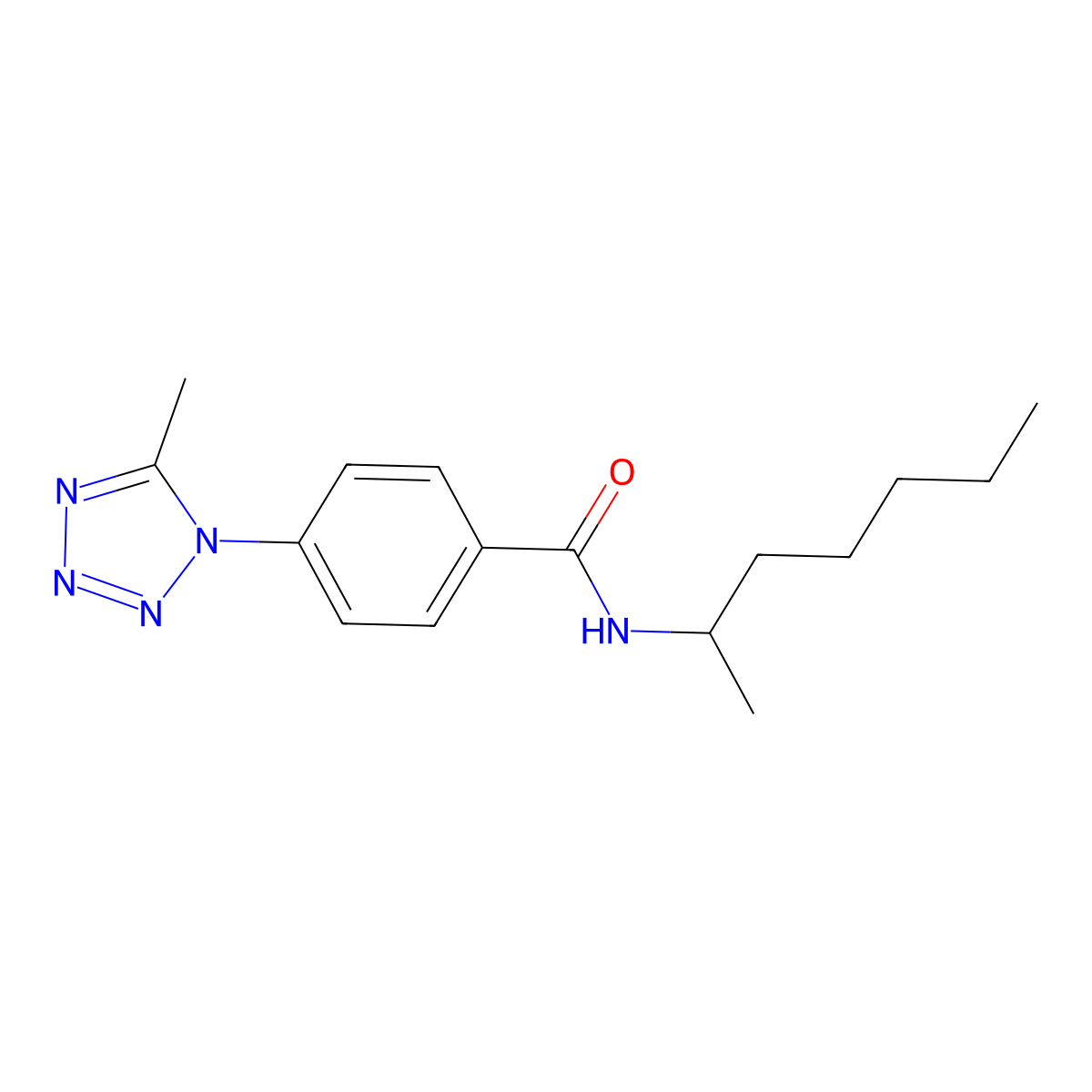N-(heptan-2-yl)-4-(5-methyl-1H-tetrazol-1-yl)benzamide molecular structure, CAS 1324087-88-8