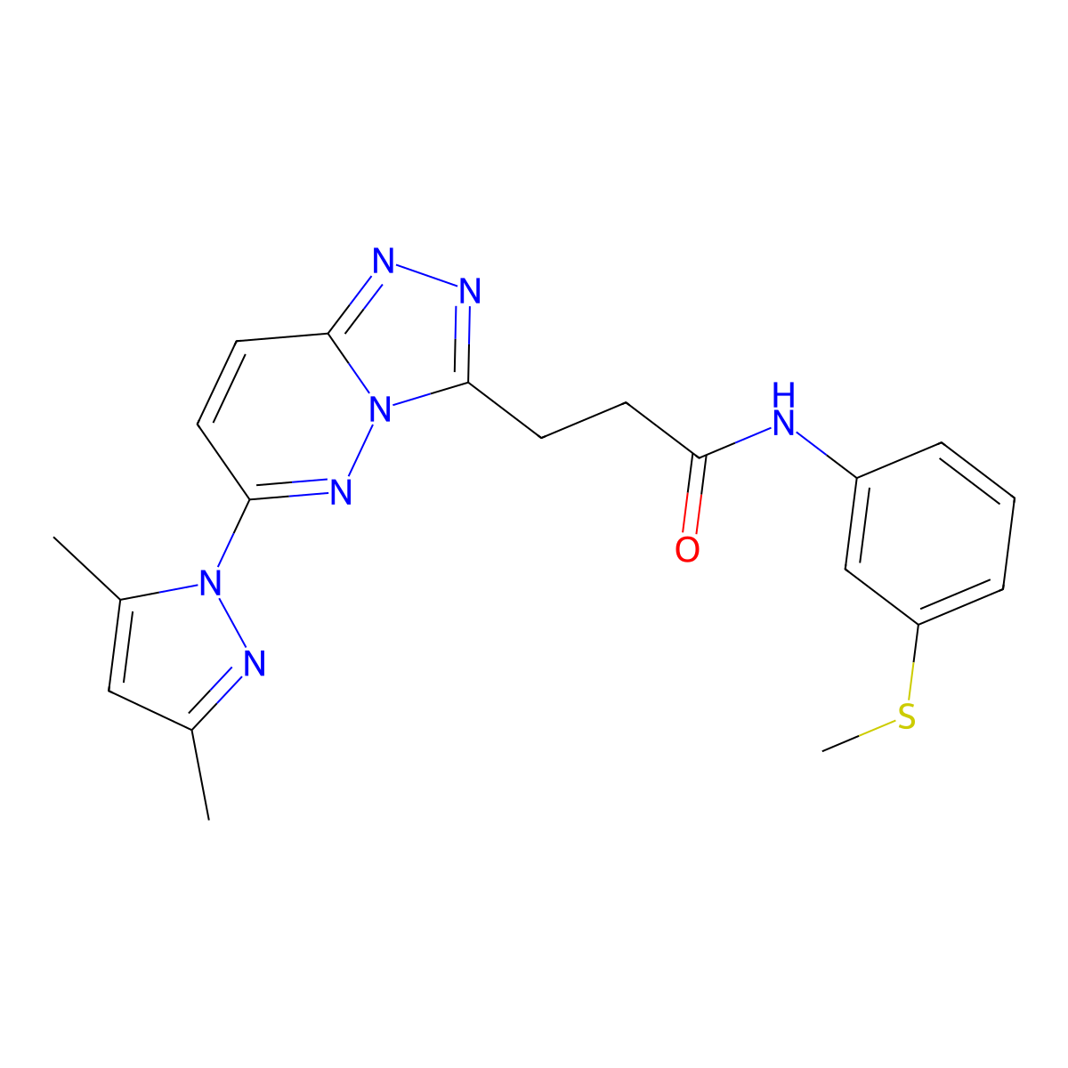 3-[6-(3,5-dimethyl-1H-pyrazol-1-yl)[1,2,4]triazolo[4,3-b]pyridazin-3-yl]-N-[3-(methylsulfanyl)phenyl]propanamide molecular structure, CAS 1324087-96-8