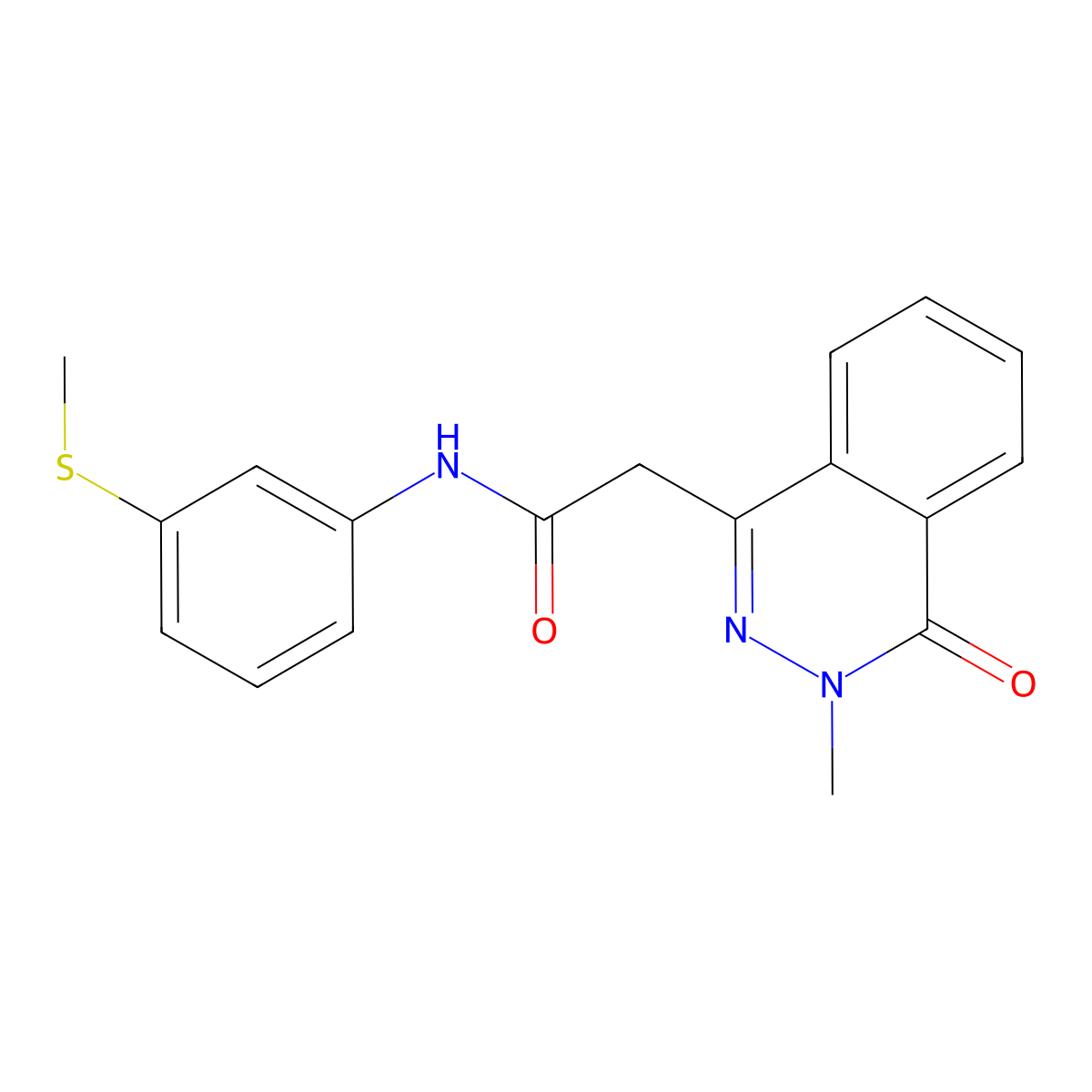 2-(3-methyl-4-oxo-3,4-dihydrophthalazin-1-yl)-N-[3-(methylsulfanyl)phenyl]acetamide molecular structure, CAS 1324088-40-5