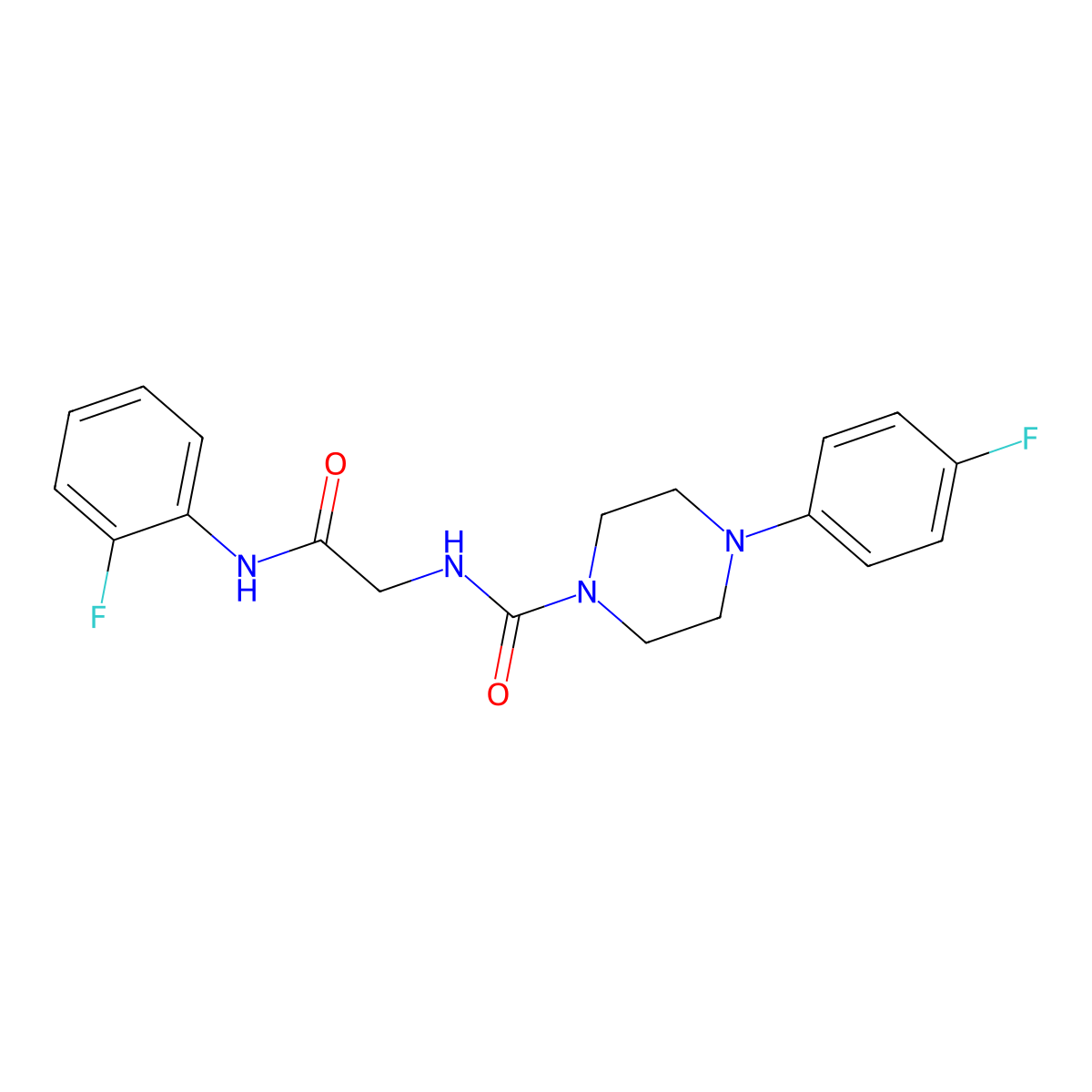 4-(4-fluorophenyl)-N-{2-[(2-fluorophenyl)amino]-2-oxoethyl}piperazine-1-carboxamide molecular structure, CAS 1324088-46-1