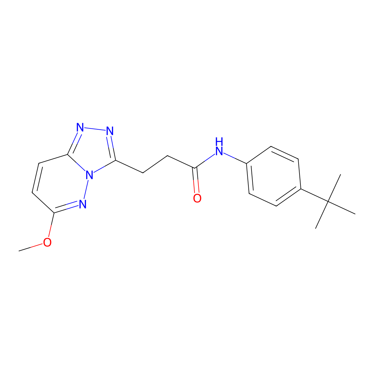 N-(4-tert-butylphenyl)-3-(6-methoxy[1,2,4]triazolo[4,3-b]pyridazin-3-yl)propanamide molecular structure, CAS 1324088-60-9
