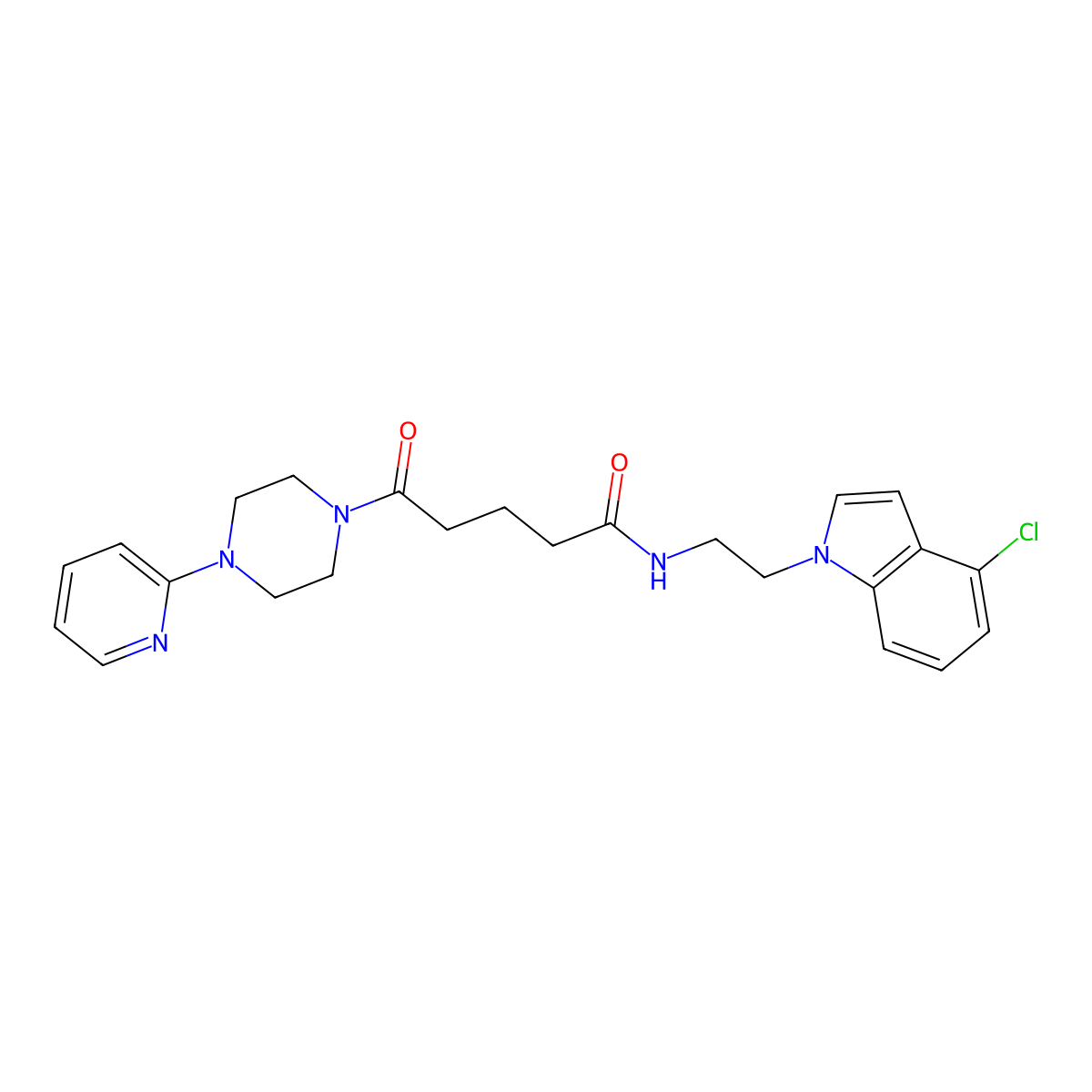 N-[2-(4-chloro-1H-indol-1-yl)ethyl]-5-oxo-5-[4-(2-pyridyl)piperazino]pentanamide molecular structure, CAS 1324088-72-3