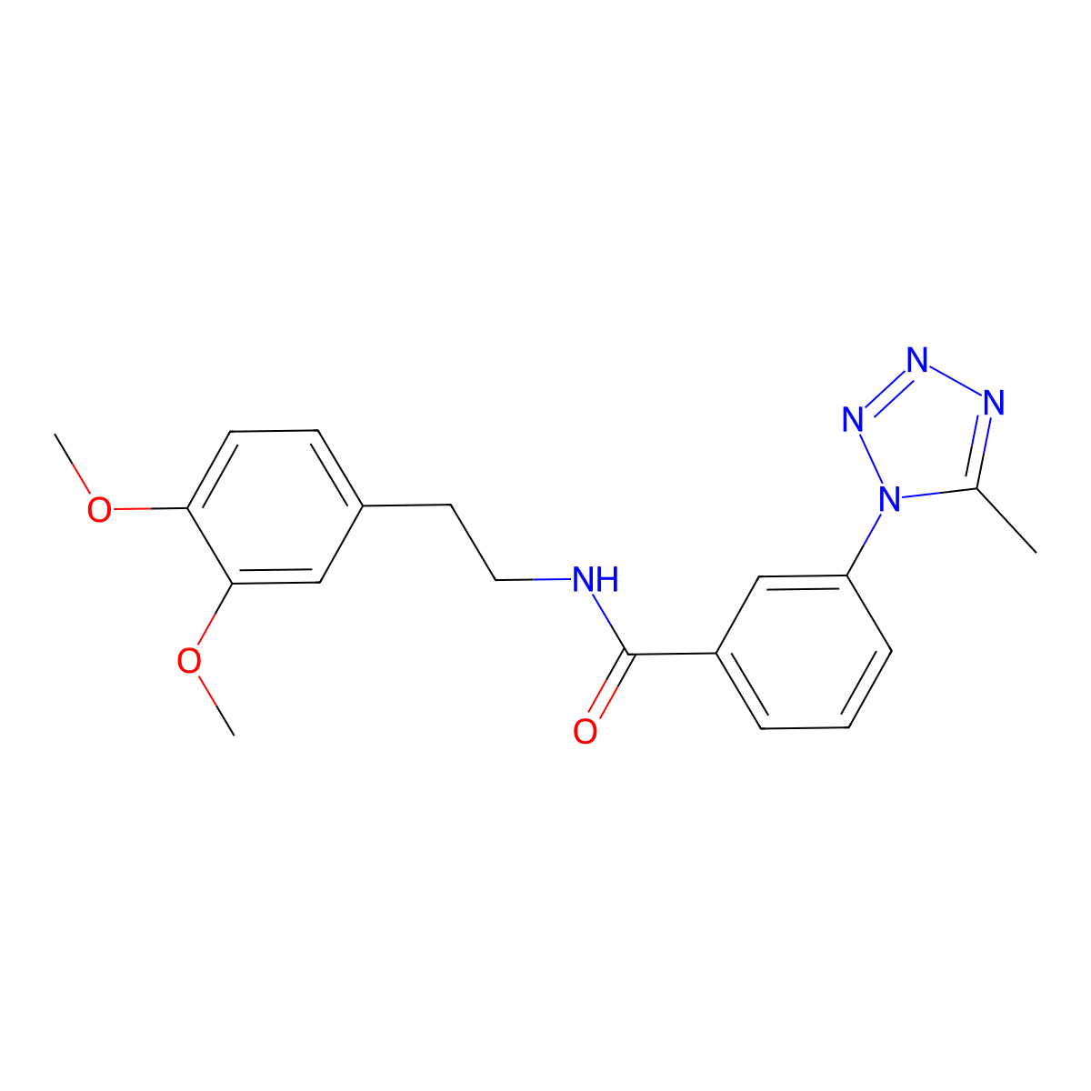 N-[2-(3,4-dimethoxyphenyl)ethyl]-3-(5-methyl-1H-tetrazol-1-yl)benzamide molecular structure, CAS 1324088-75-6