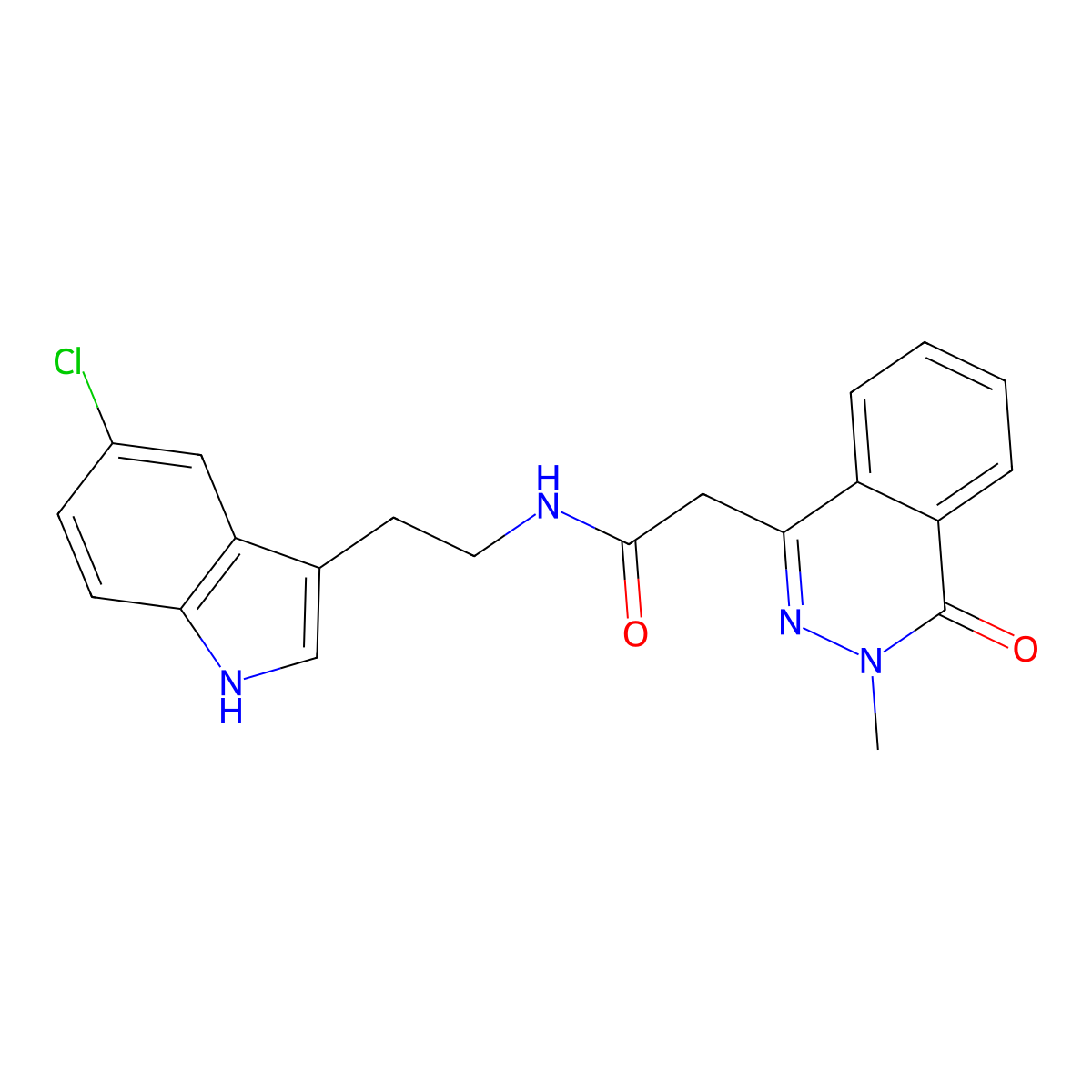 N-[2-(5-chloro-1H-indol-3-yl)ethyl]-2-(3-methyl-4-oxo-3,4-dihydrophthalazin-1-yl)acetamide molecular structure, CAS 1324088-82-5