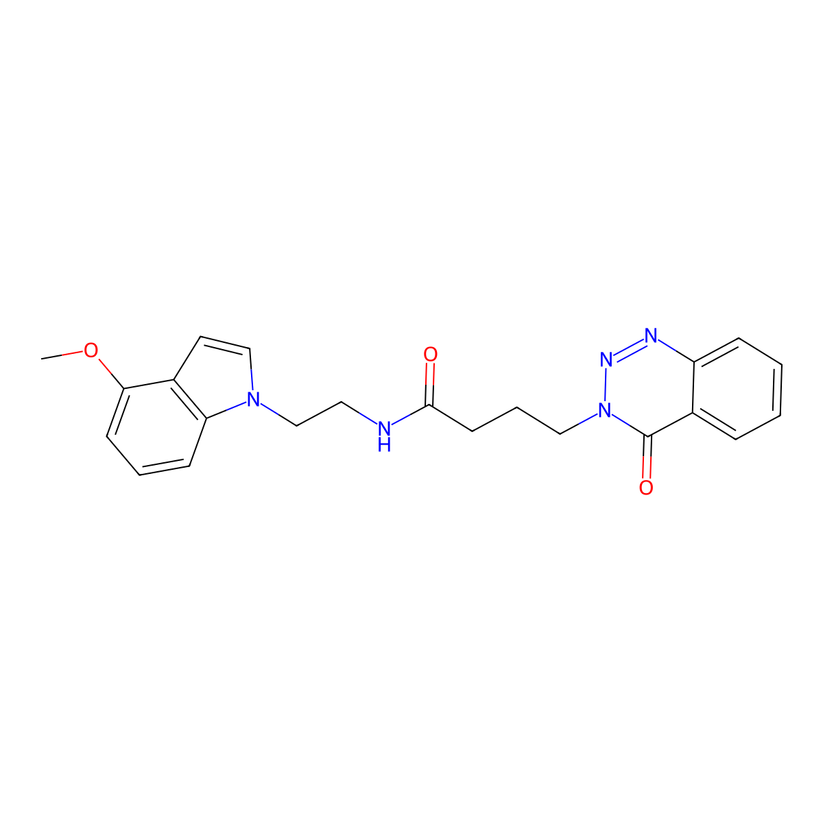 N-[2-(4-methoxy-1H-indol-1-yl)ethyl]-4-(4-oxo-1,2,3-benzotriazin-3(4H)-yl)butanamide molecular structure, CAS 1324088-85-8