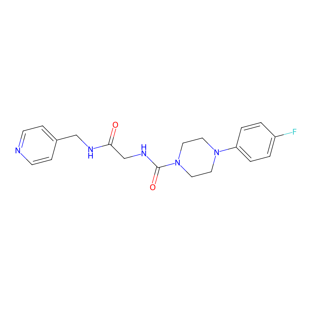 4-(4-fluorophenyl)-N-{2-oxo-2-[(pyridin-4-ylmethyl)amino]ethyl}piperazine-1-carboxamide molecular structure, CAS 1324089-33-9