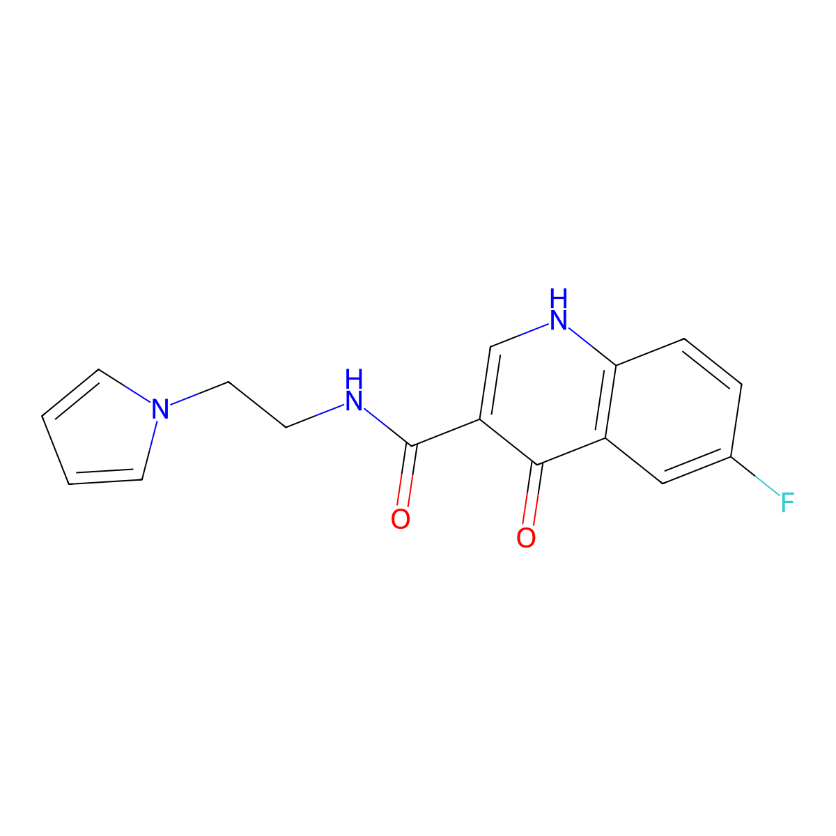 6-fluoro-4-hydroxy-N-[2-(1H-pyrrol-1-yl)ethyl]quinoline-3-carboxamide molecular structure, CAS 1324089-34-0