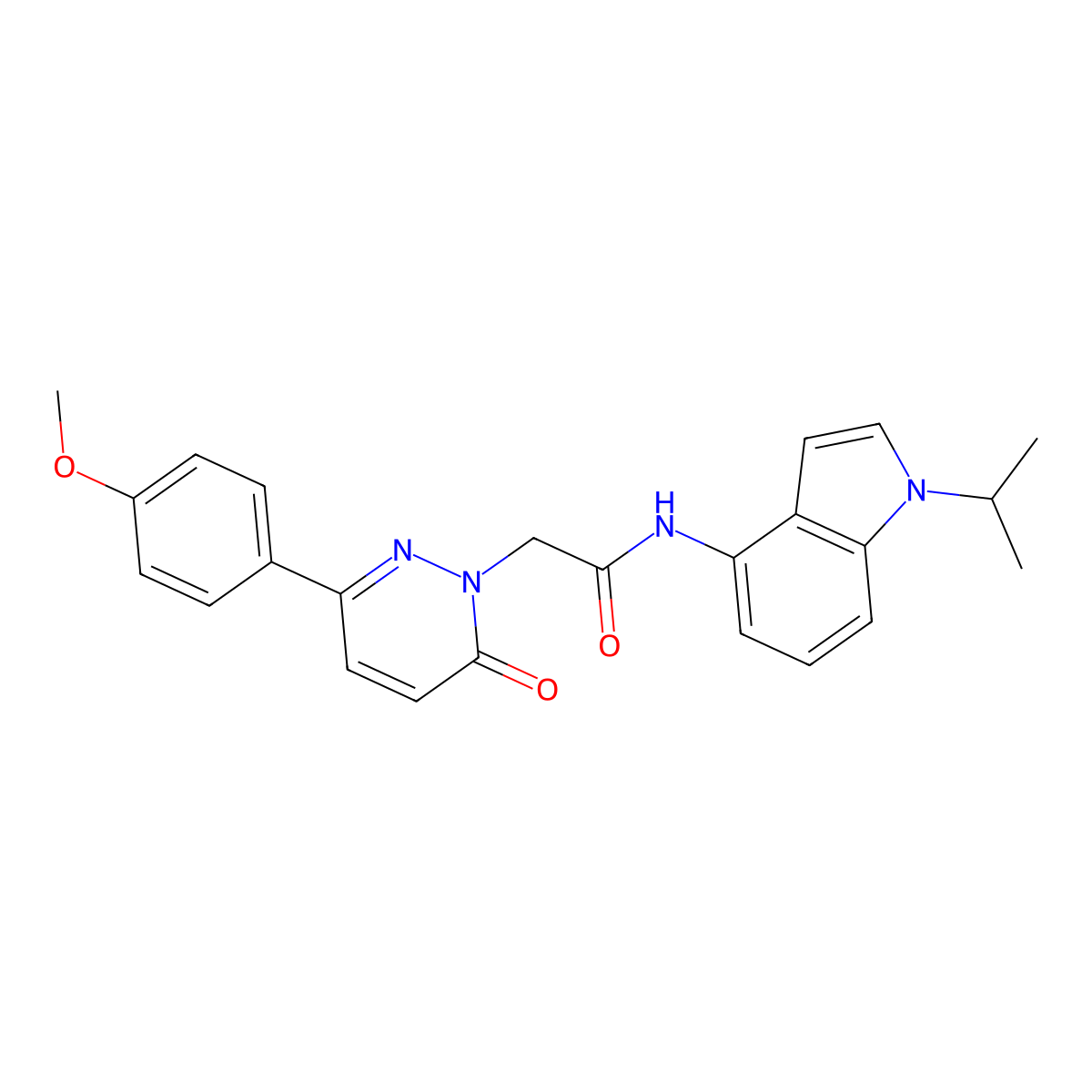 2-[3-(4-methoxyphenyl)-6-oxopyridazin-1(6H)-yl]-N-[1-(propan-2-yl)-1H-indol-4-yl]acetamide molecular structure, CAS 1324089-36-2