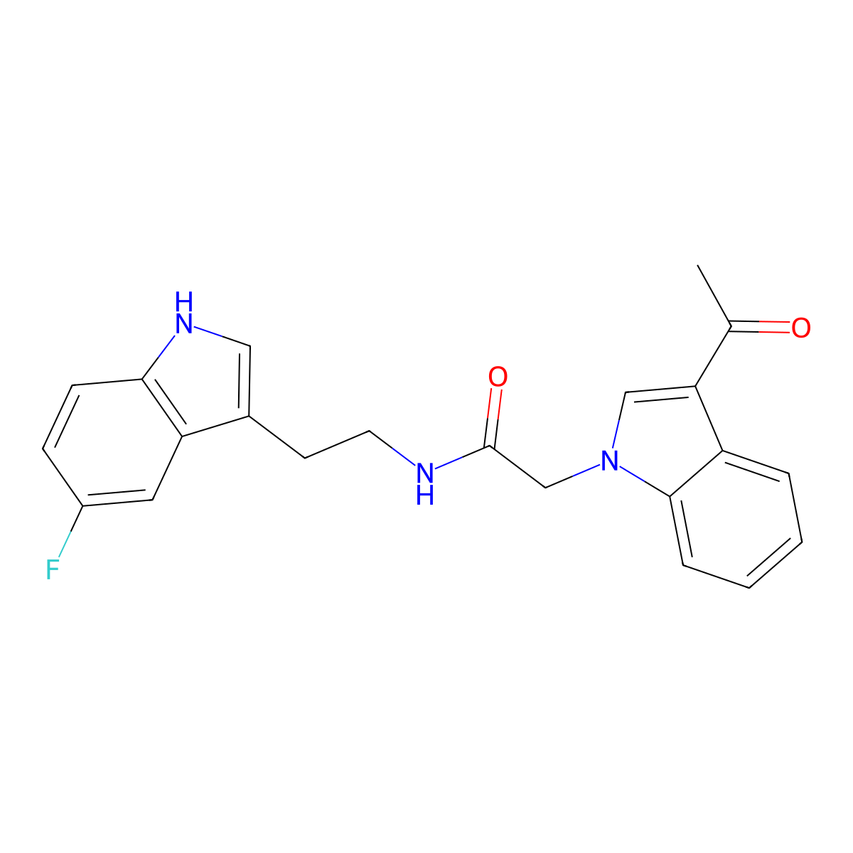 2-(3-acetyl-1H-indol-1-yl)-N-[2-(5-fluoro-1H-indol-3-yl)ethyl]acetamide molecular structure, CAS 1324089-38-4