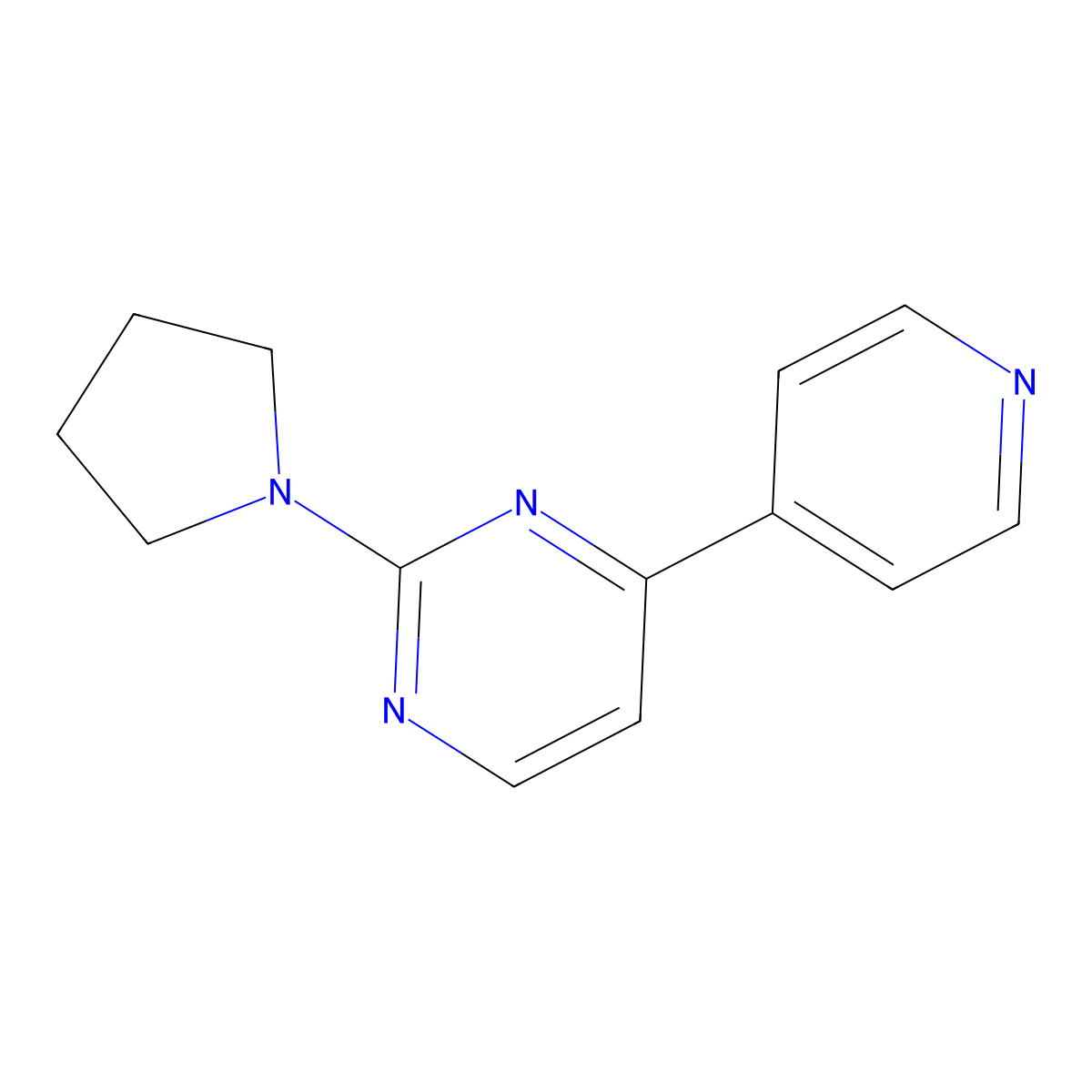 4-(Pyridin-4-yl)-2-(pyrrolidin-1-yl)pyrimidine molecular structure, CAS 1324089-55-5