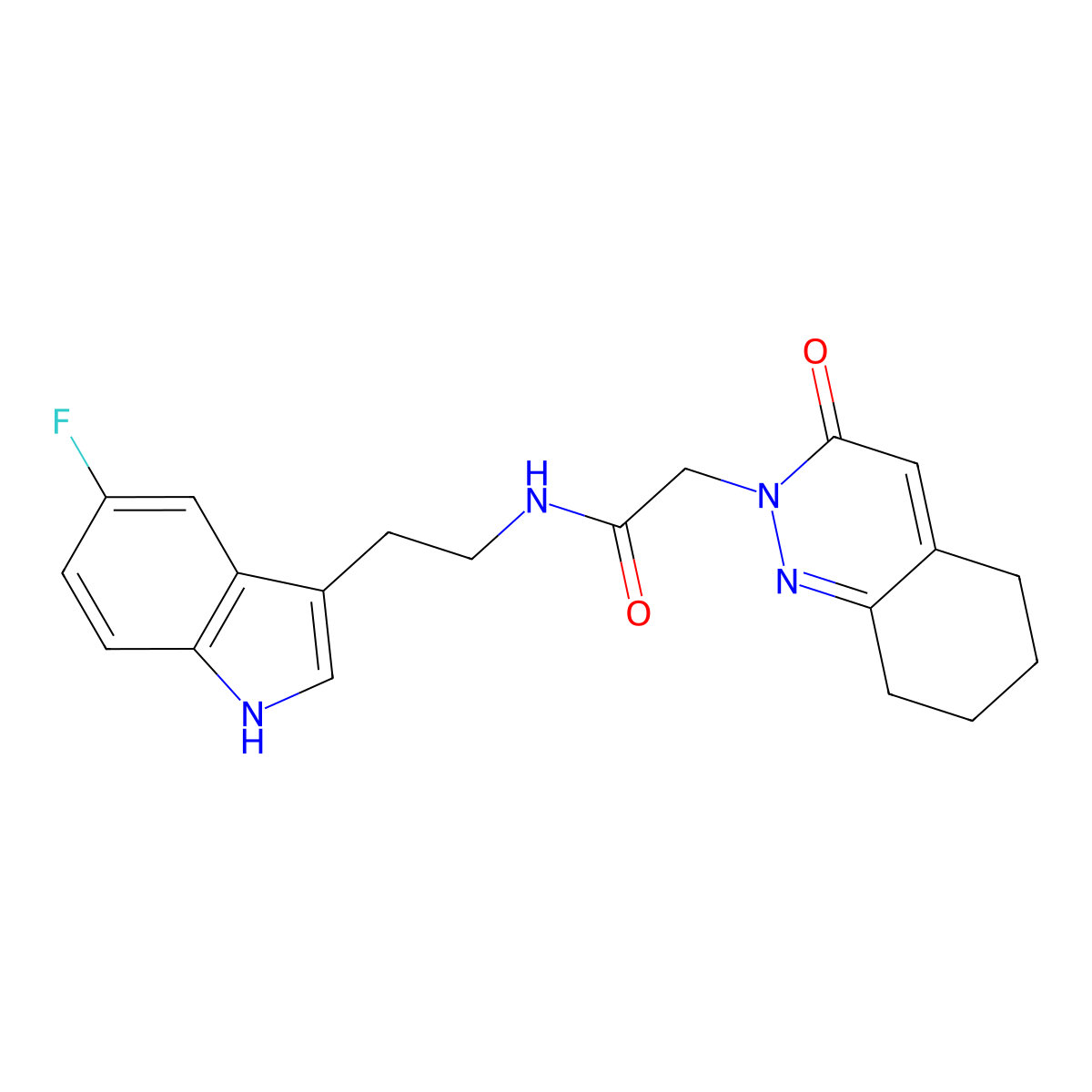 N-[2-(5-fluoro-1H-indol-3-yl)ethyl]-2-(3-oxo-5,6,7,8-tetrahydrocinnolin-2(3H)-yl)acetamide molecular structure, CAS 1324089-60-2