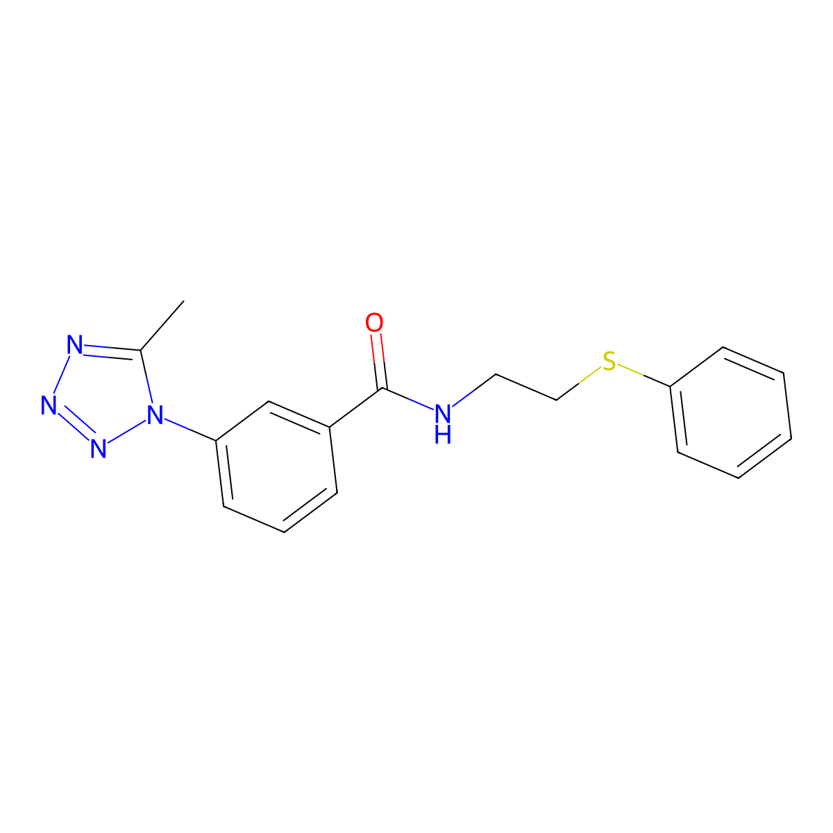 3-(5-methyl-1H-tetrazol-1-yl)-N-[2-(phenylsulfanyl)ethyl]benzamide molecular structure, CAS 1324089-74-8