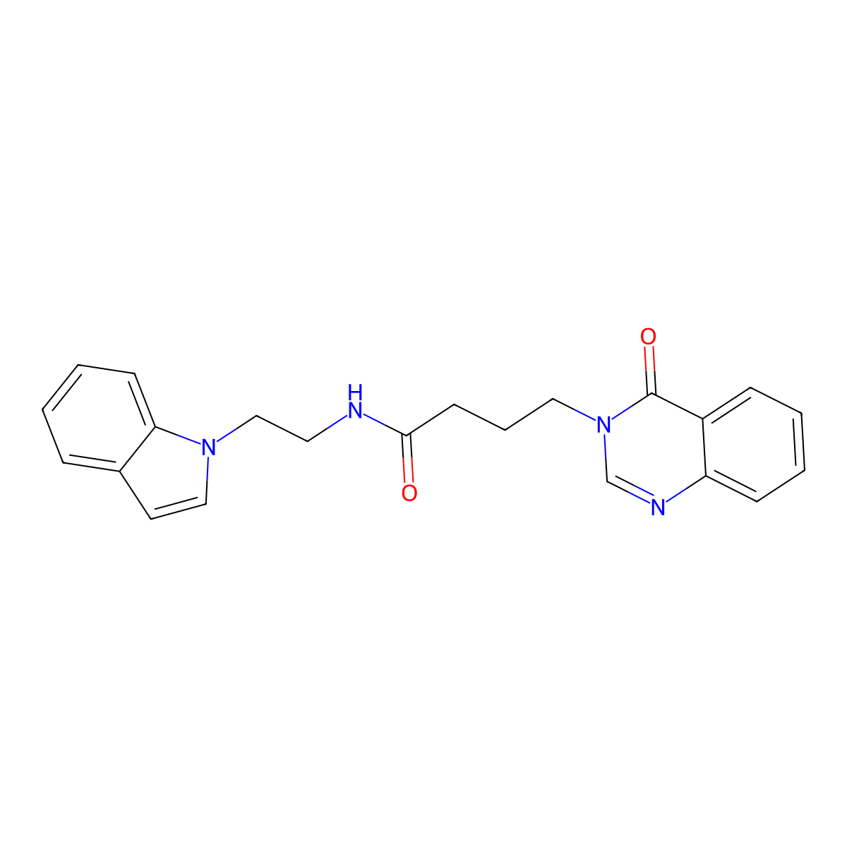 N-[2-(1H-indol-1-yl)ethyl]-4-(4-oxoquinazolin-3(4H)-yl)butanamide molecular structure, CAS 1324089-79-3